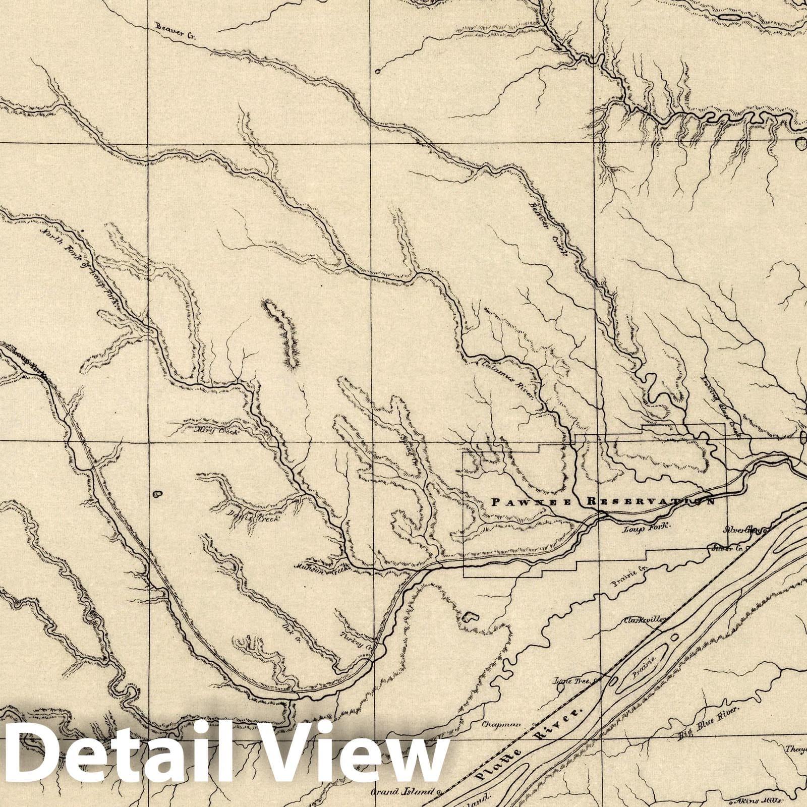 Department of the Platte - Nebraska, 1874 - Historical Military Campaign Map Print