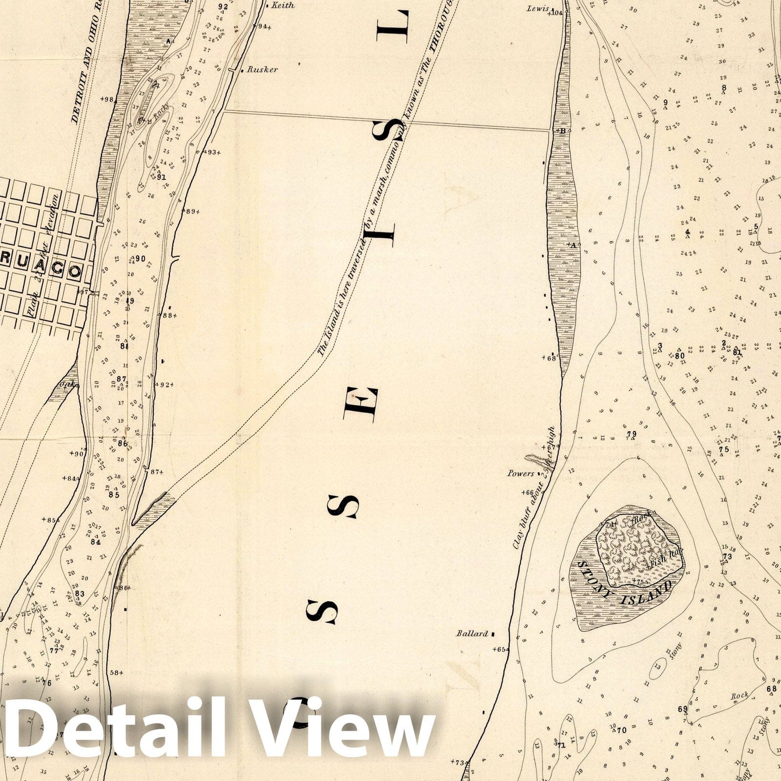 Straits of Detroit - Sheet No. 1, 1842 - Historical Nautical Map Print