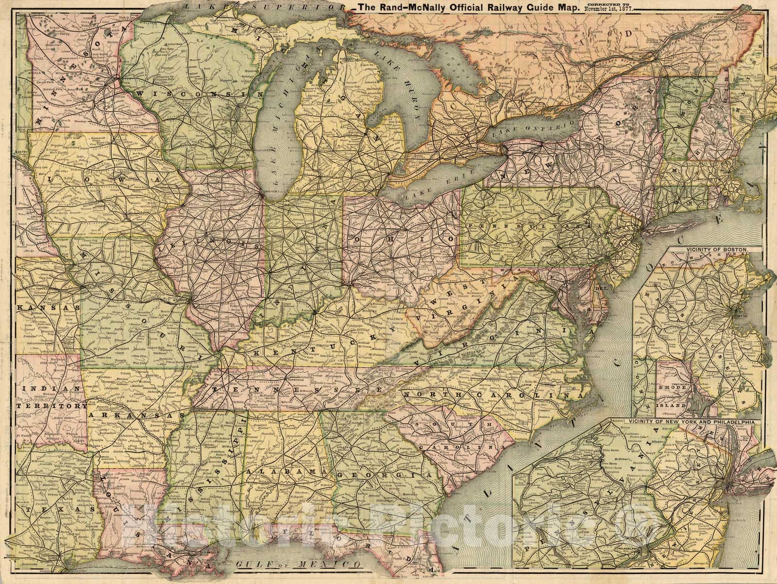 Historic Map : Rand-McNally official Railway Guide Map, 1877 v1