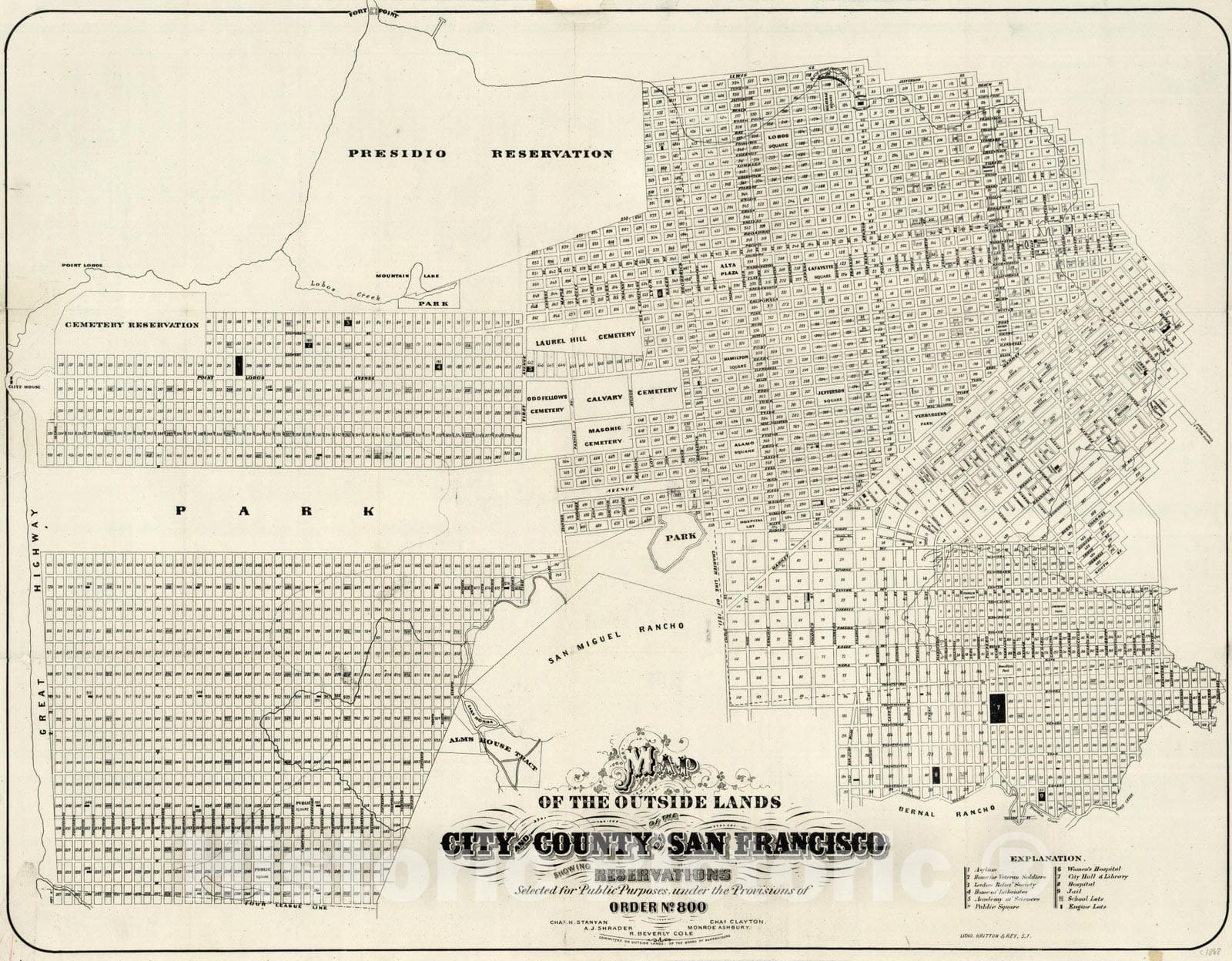 Historic Map : Map of The Outside Lands of The And County of San Francisco, 1868 v1