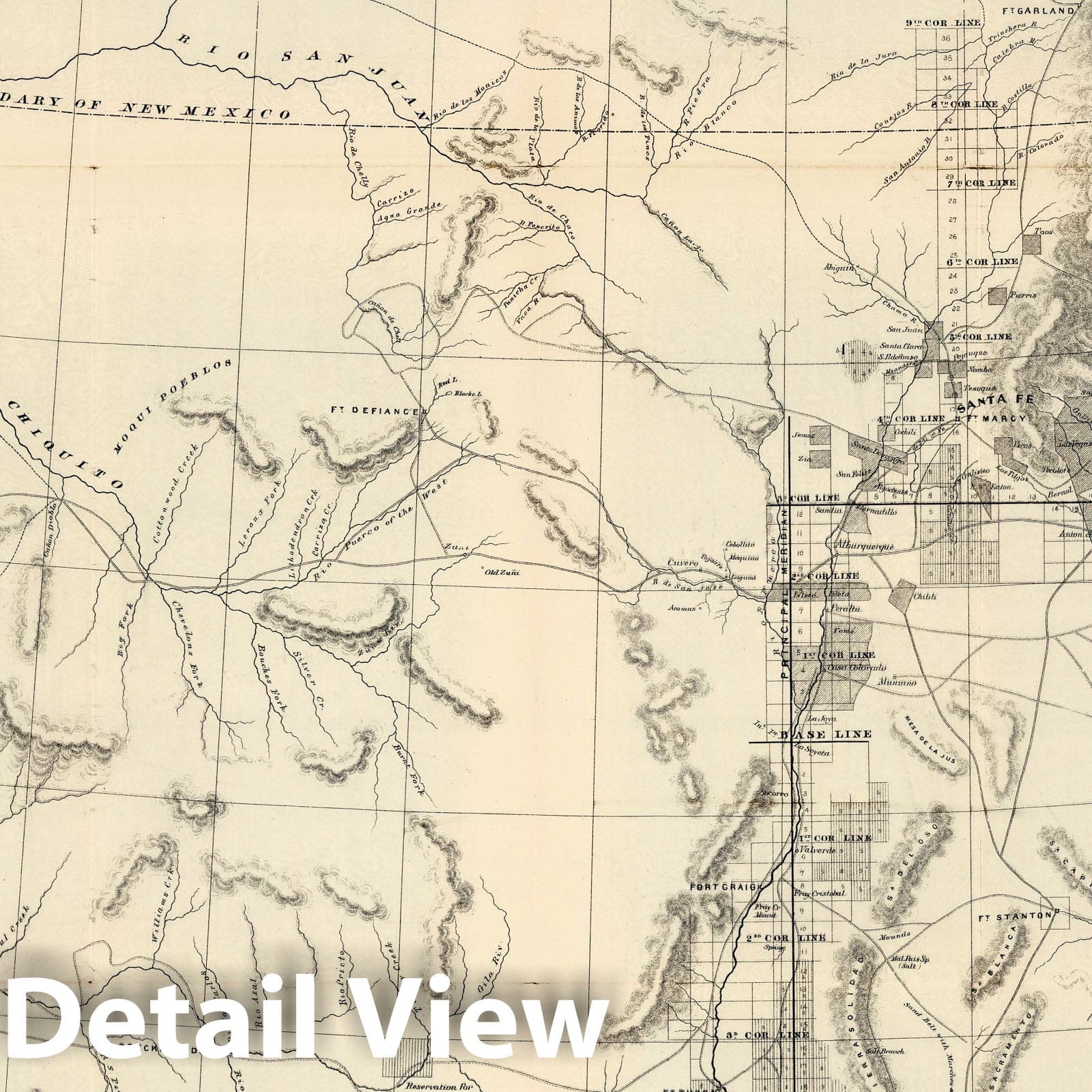 New Mexico Public Surveys, 1861 - Historical Map Print