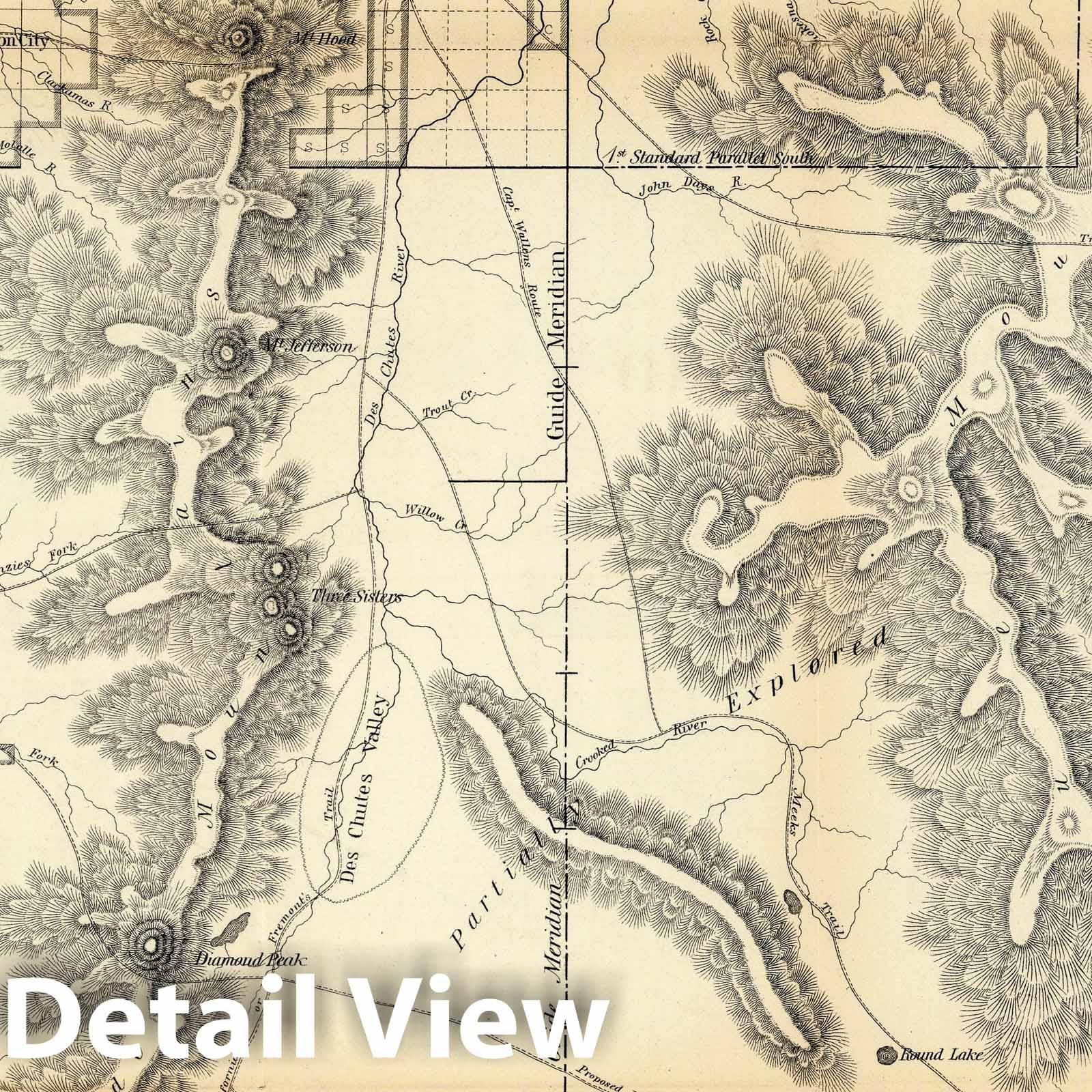Oregon Territory - Survey Map, 1861 - Historical Print