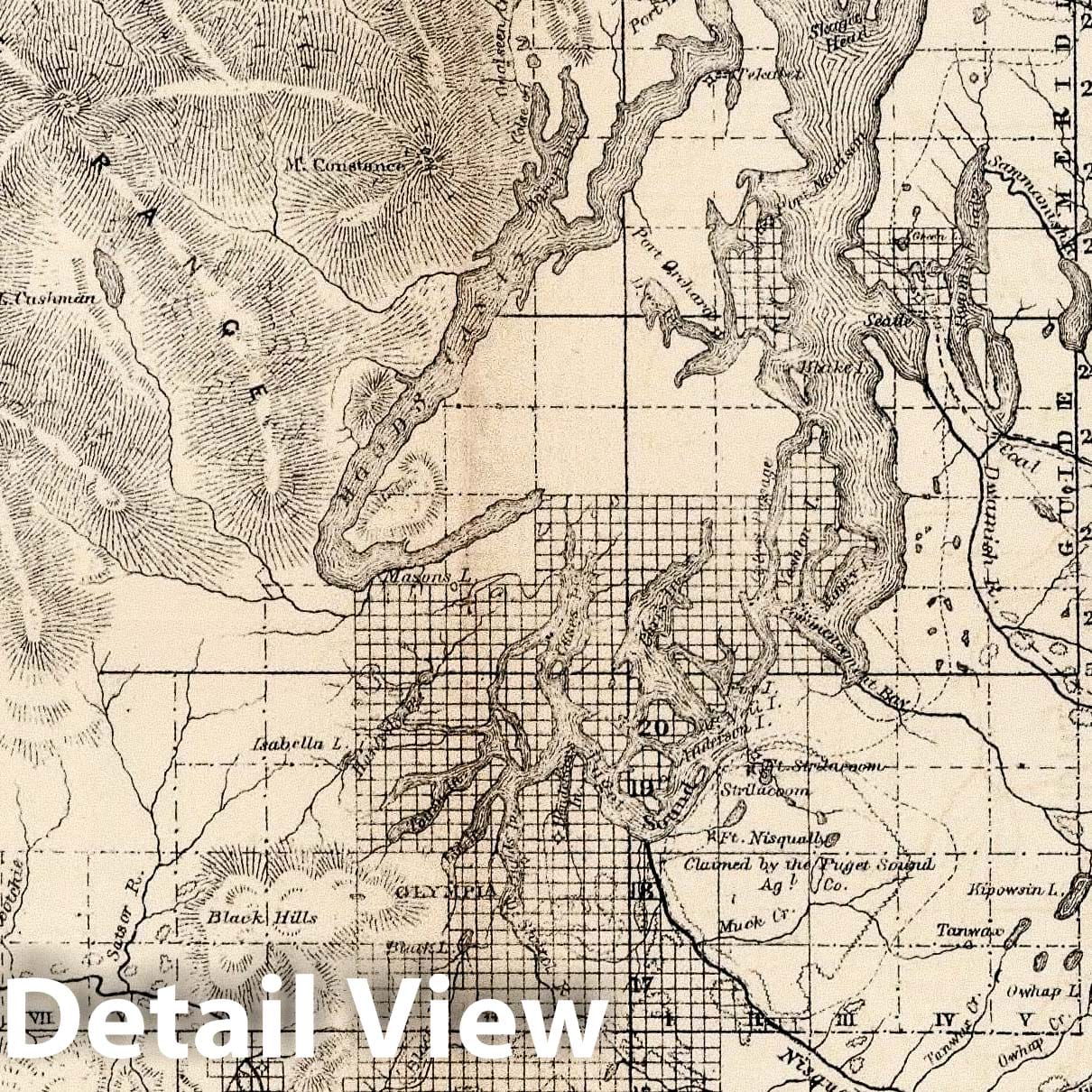Historic Map : Washington Territory Lying West of the Rocky Mountains,1858 1858 - Vintage Wall Art