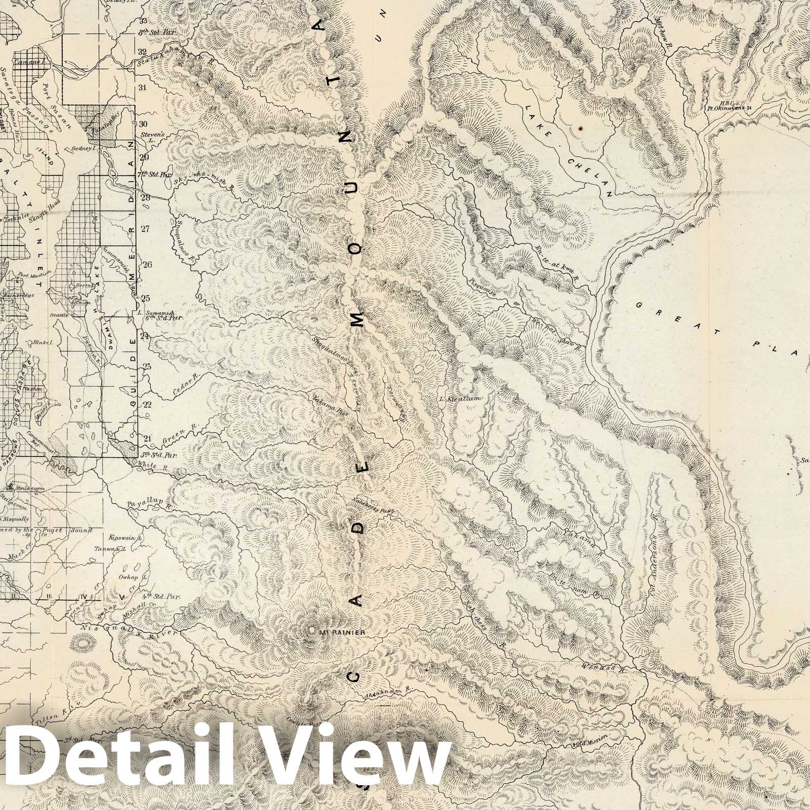 Washington Territory - Survey Map, 1860 - Historical Map Print