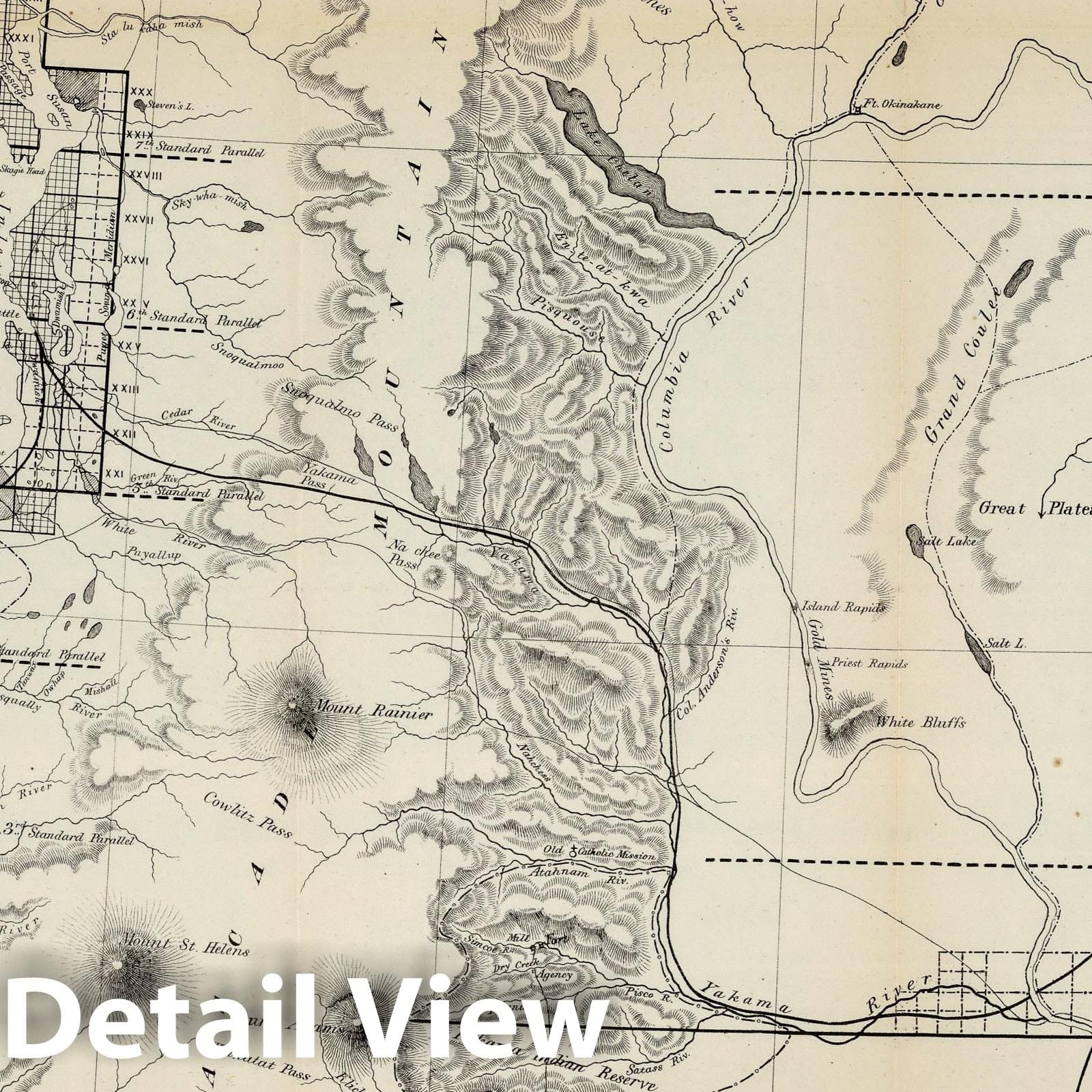 Washington Territory - Survey Map, 1863 - Historical Map Print