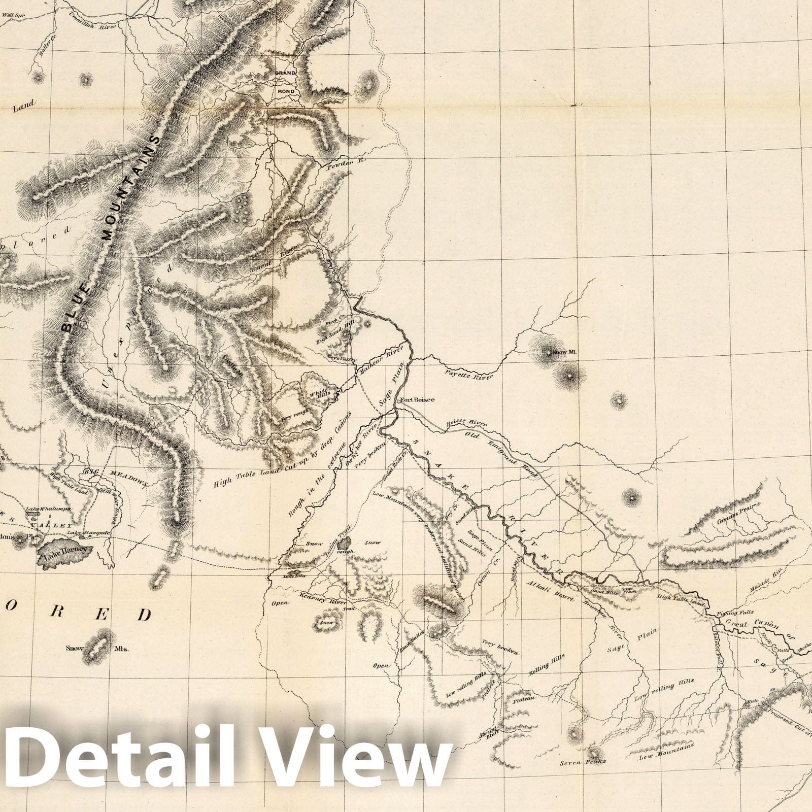 Fort Dalles to Great Salt Lake - Road Map, 1859