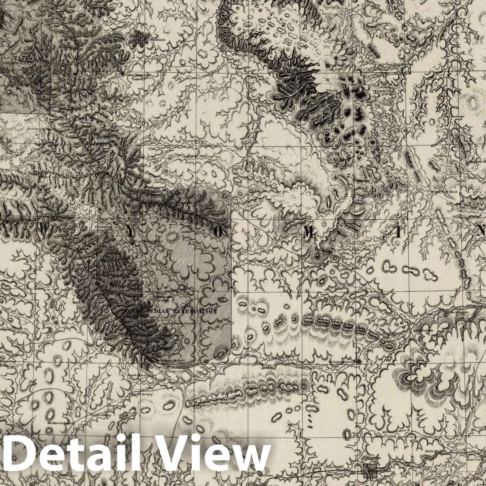 Military Department of the Platte, Wyoming - 1874 Topographic Map Print
