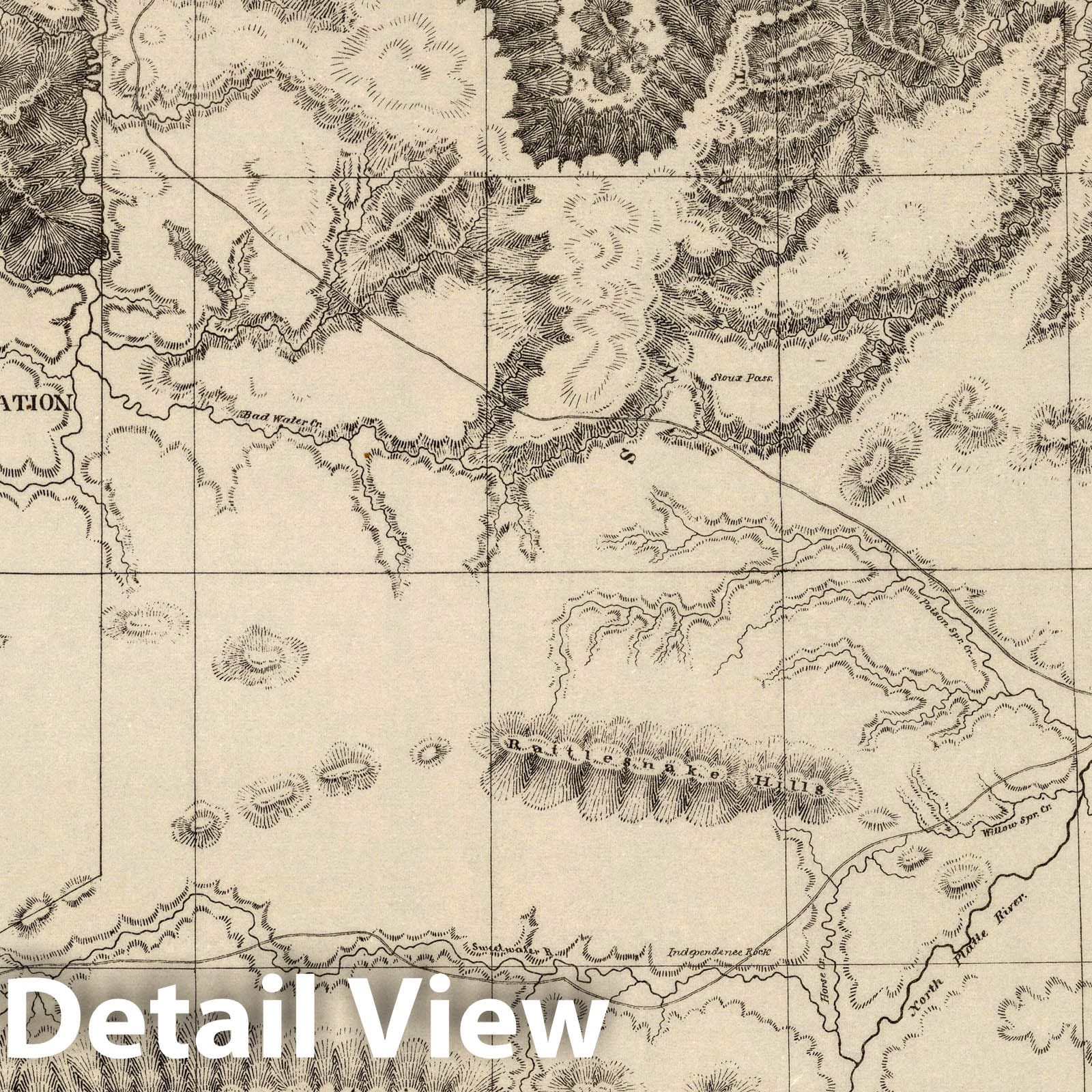 Wyoming Campaign Map Sheet No. 4, 1874 - Historical Topographic Map Print