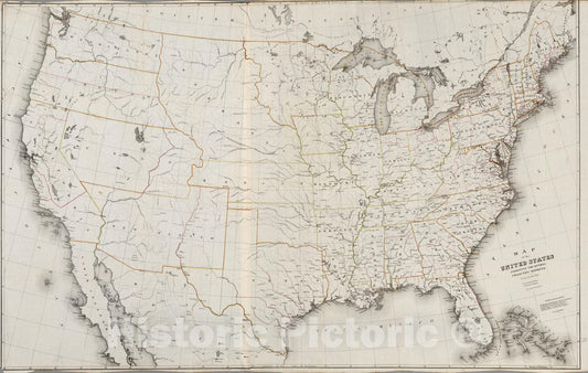 Historic Map : Map of the United States, 1854 v1