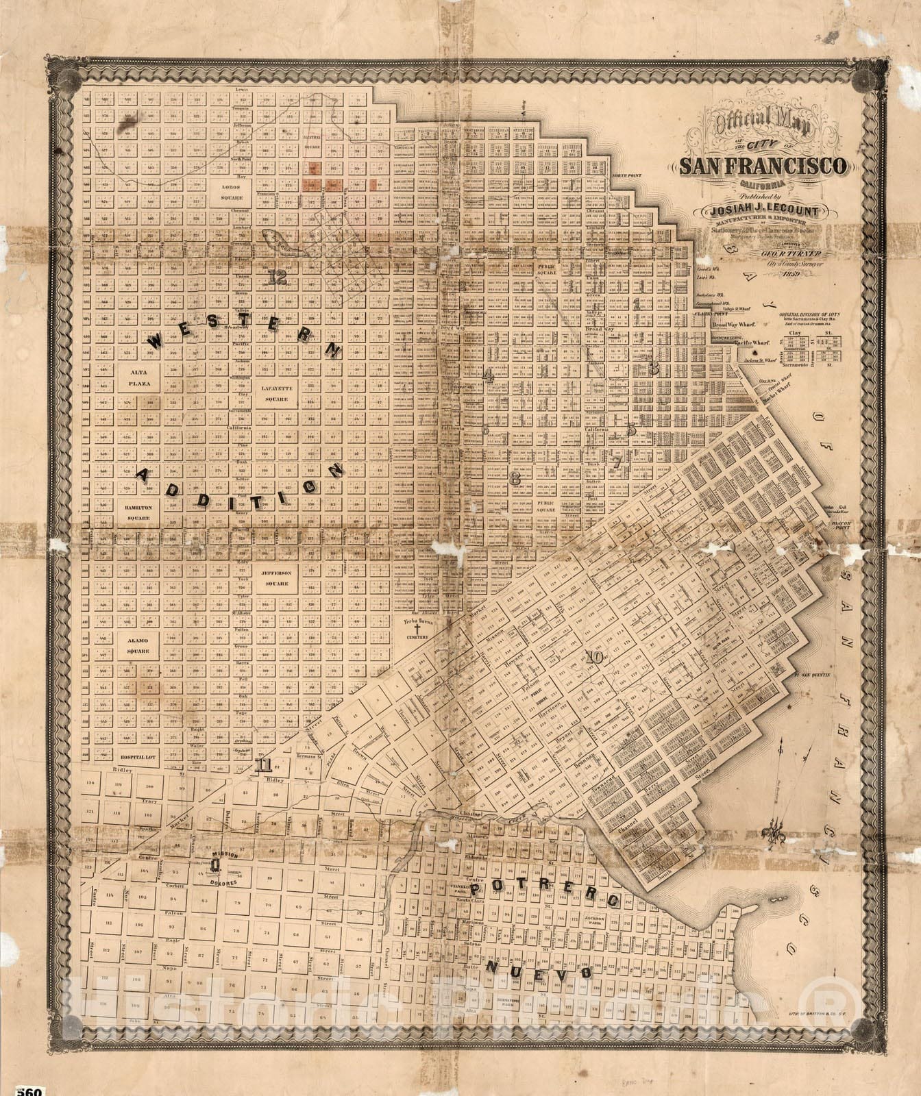 Historic Map : Official Map of The of San Francisco, California, 1859 v1