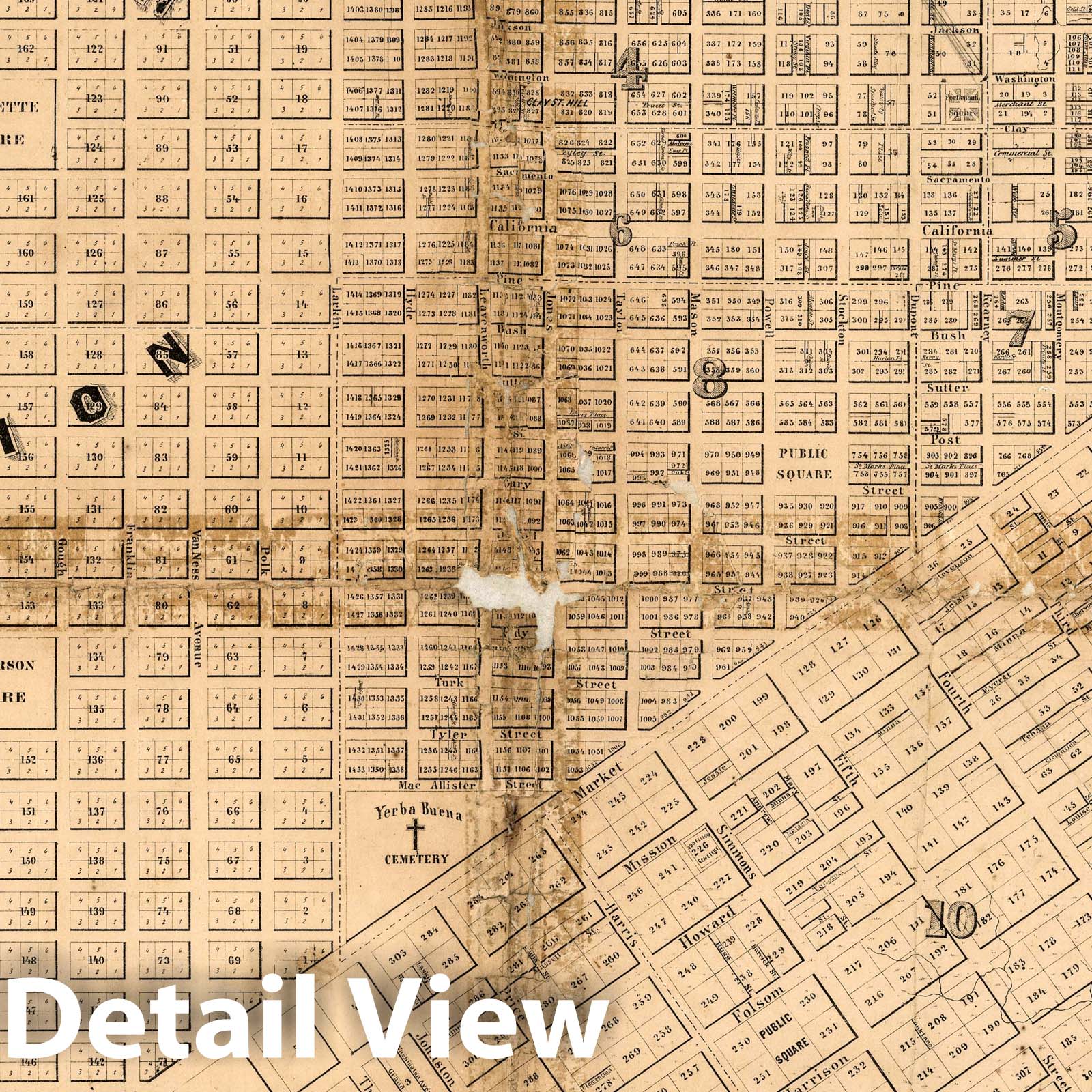 San Francisco, 1859 - Historic Cadastral Map Print