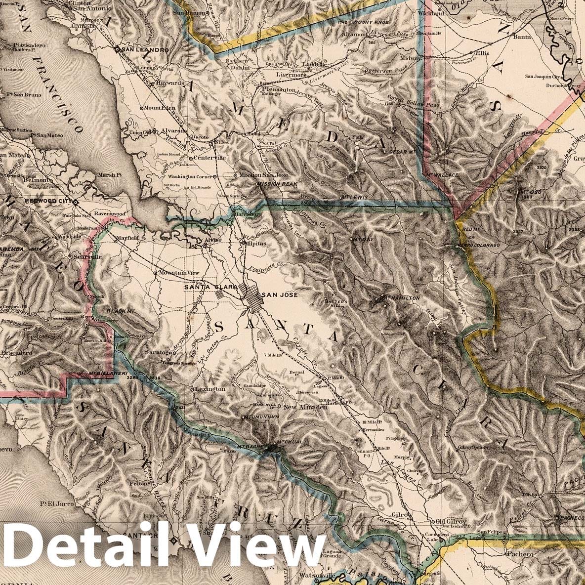 Central California and Nevada - Sheet III, 1873 - Historical Topographic Map Print