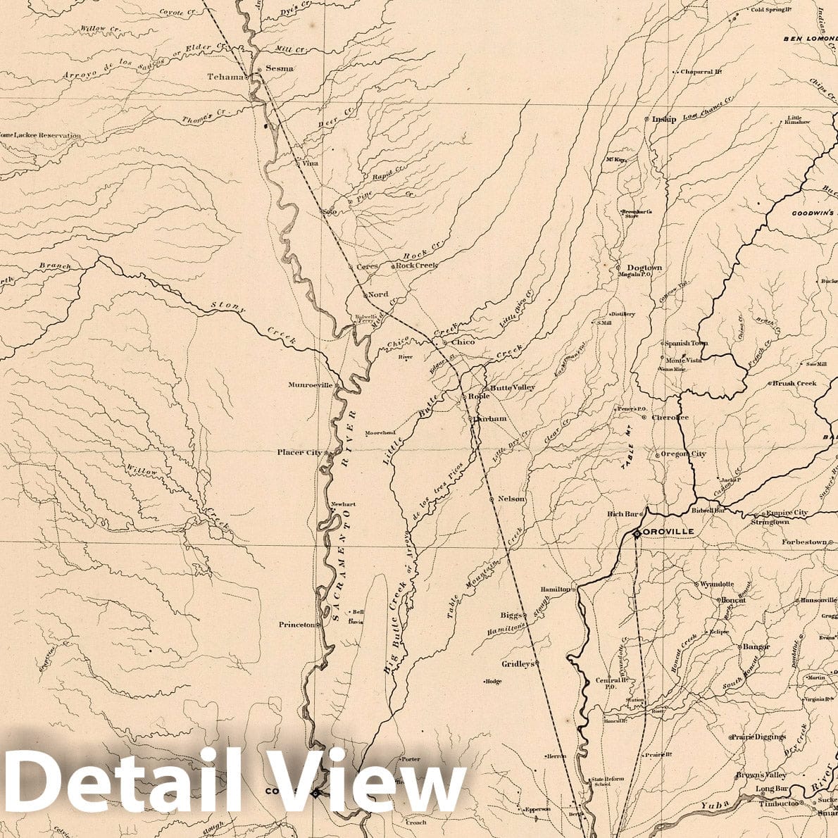Central California and Nevada - Sheet I, 1873 Topographic Map