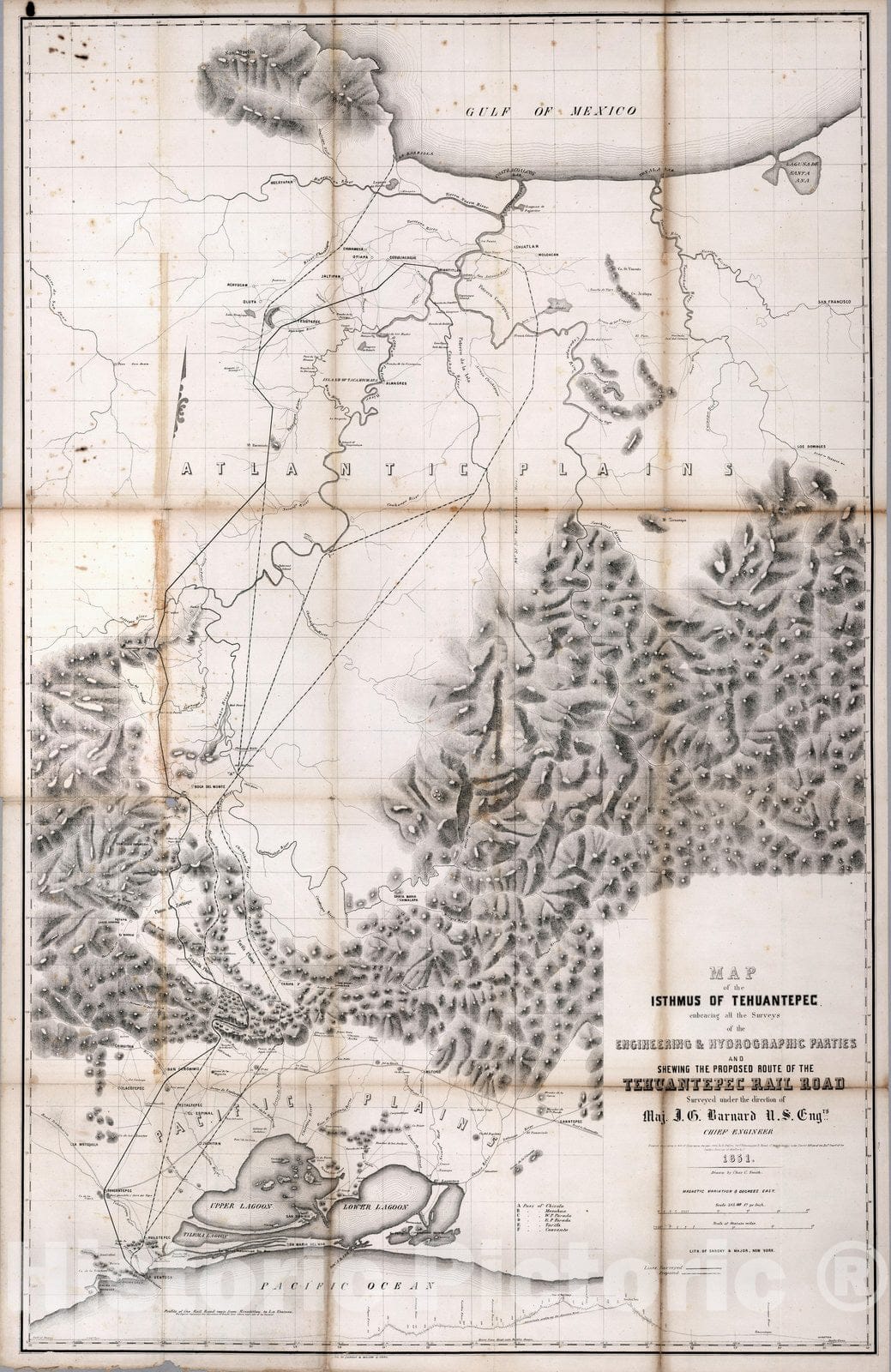 Historic Map : No.1. Map of the Isthmus of Tehuantepec, 1852 - Vintage Wall Art