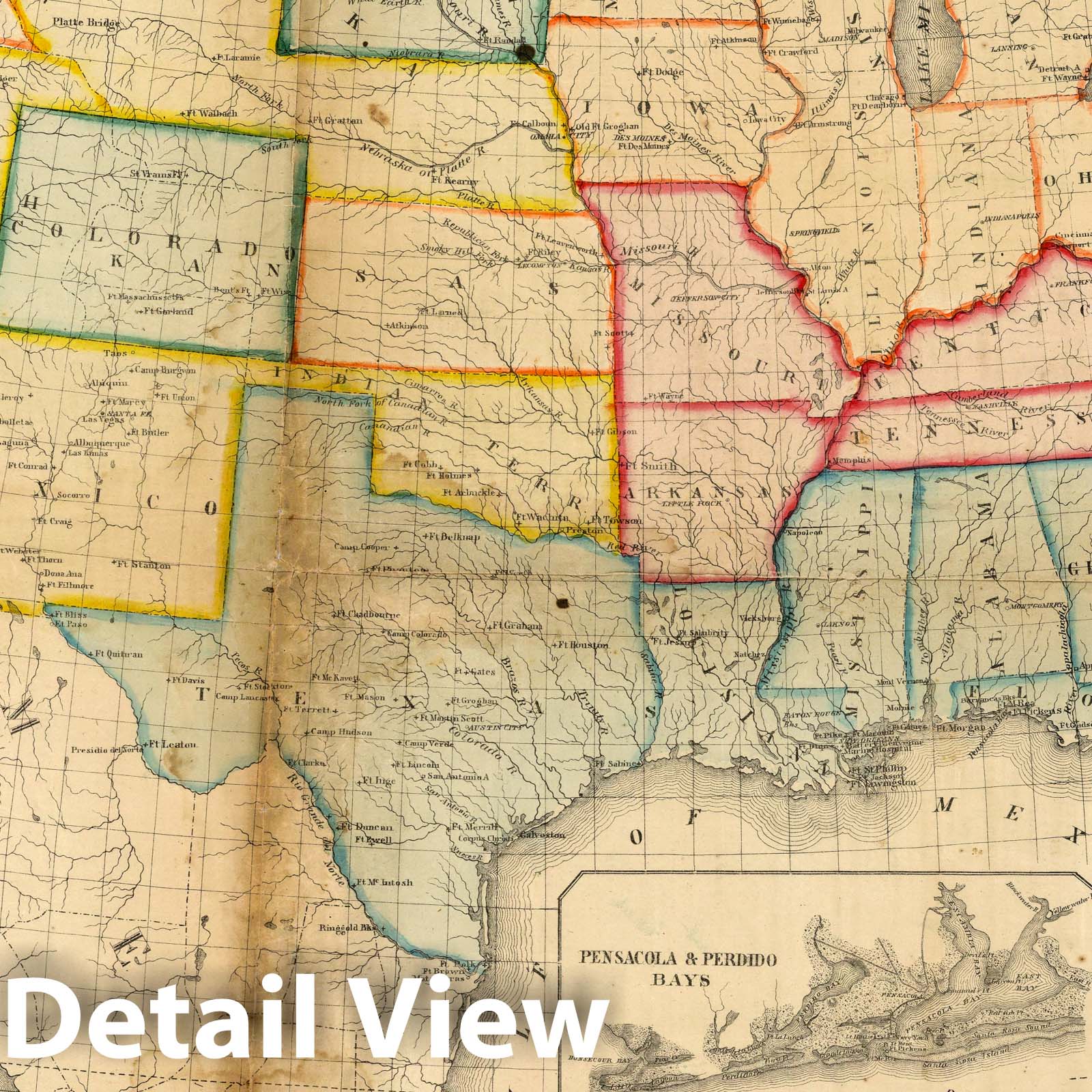 Civil War: United States Military Posts, Arsenals, and Ports, 1861 - Historical Map Print