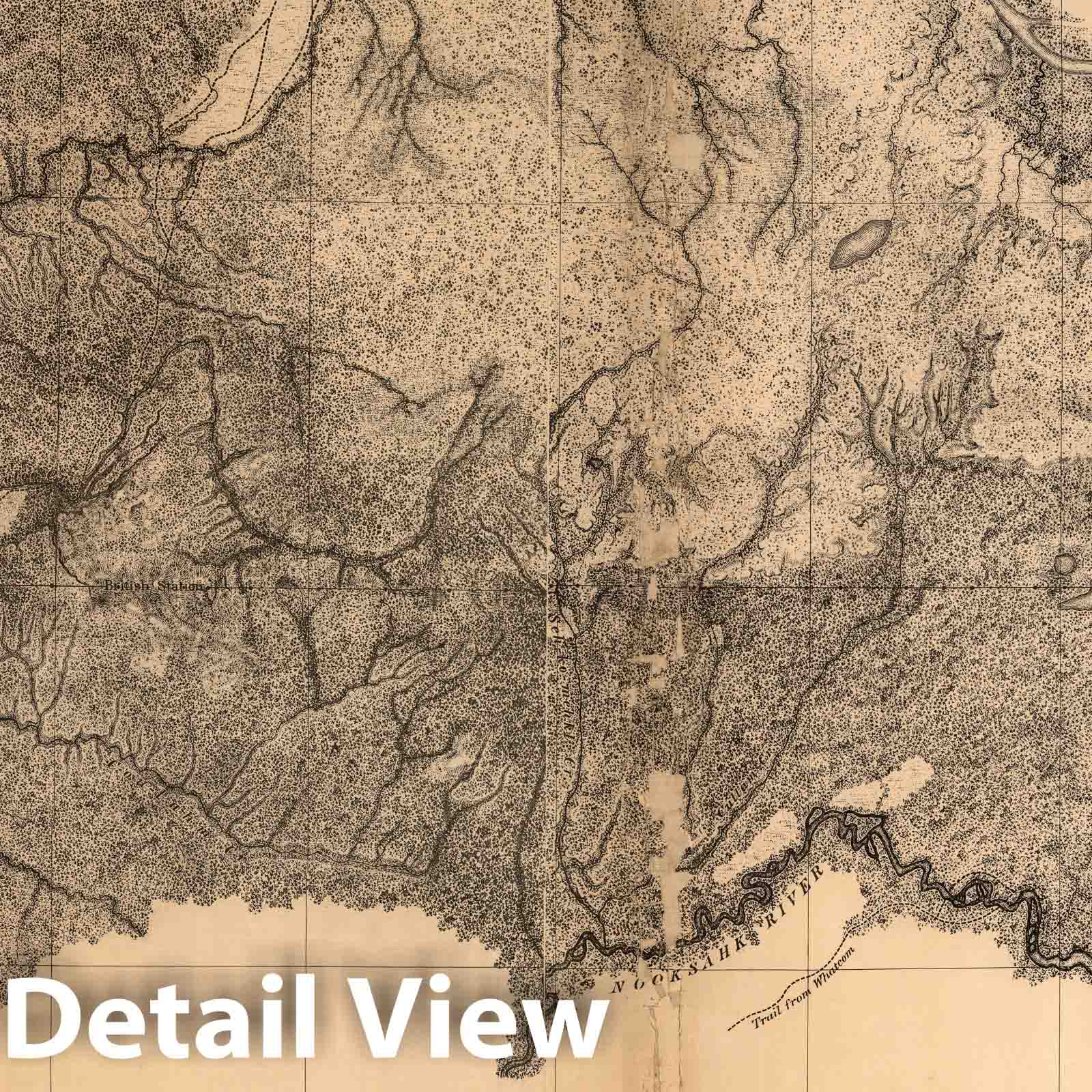 North West Boundary: Point Roberts to Chiloweyuck River - Plate No. 7, 1866 Map Print