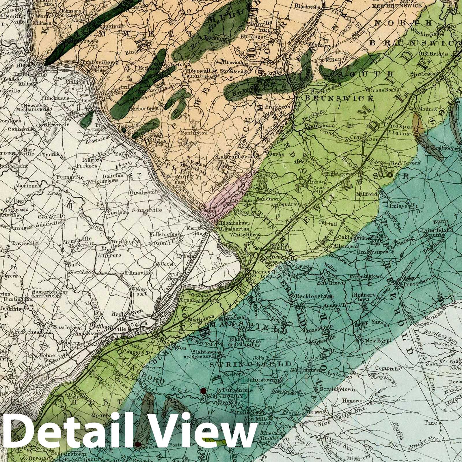 New Jersey Geological Map, 1839 - Historical Map Print