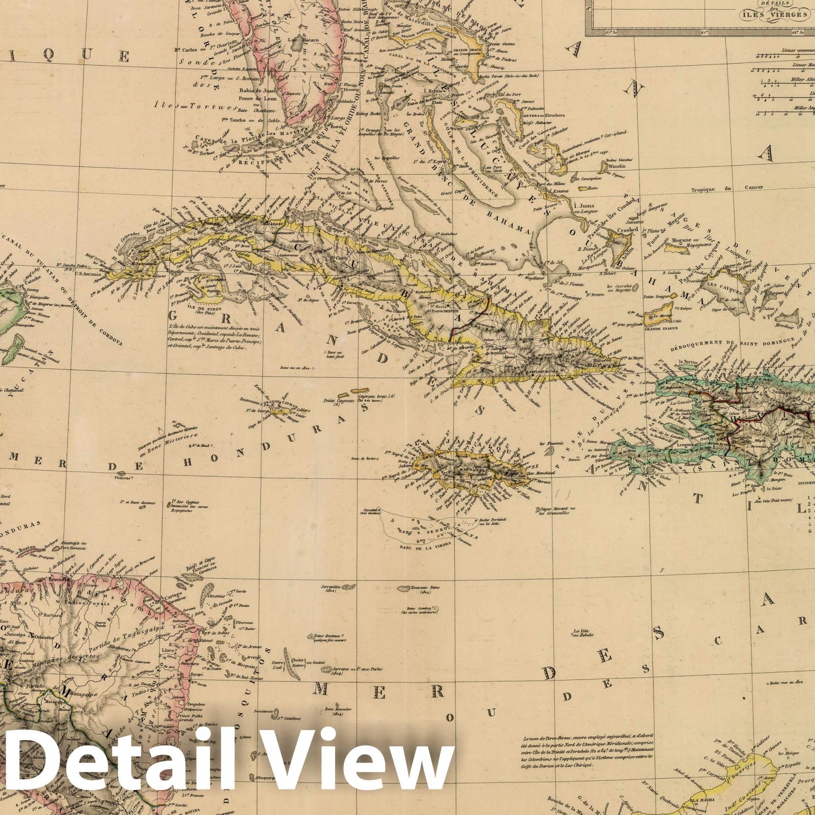 Antilles, Bahama Islands, Central America, and Gulf of Mexico 1835 Map Print
