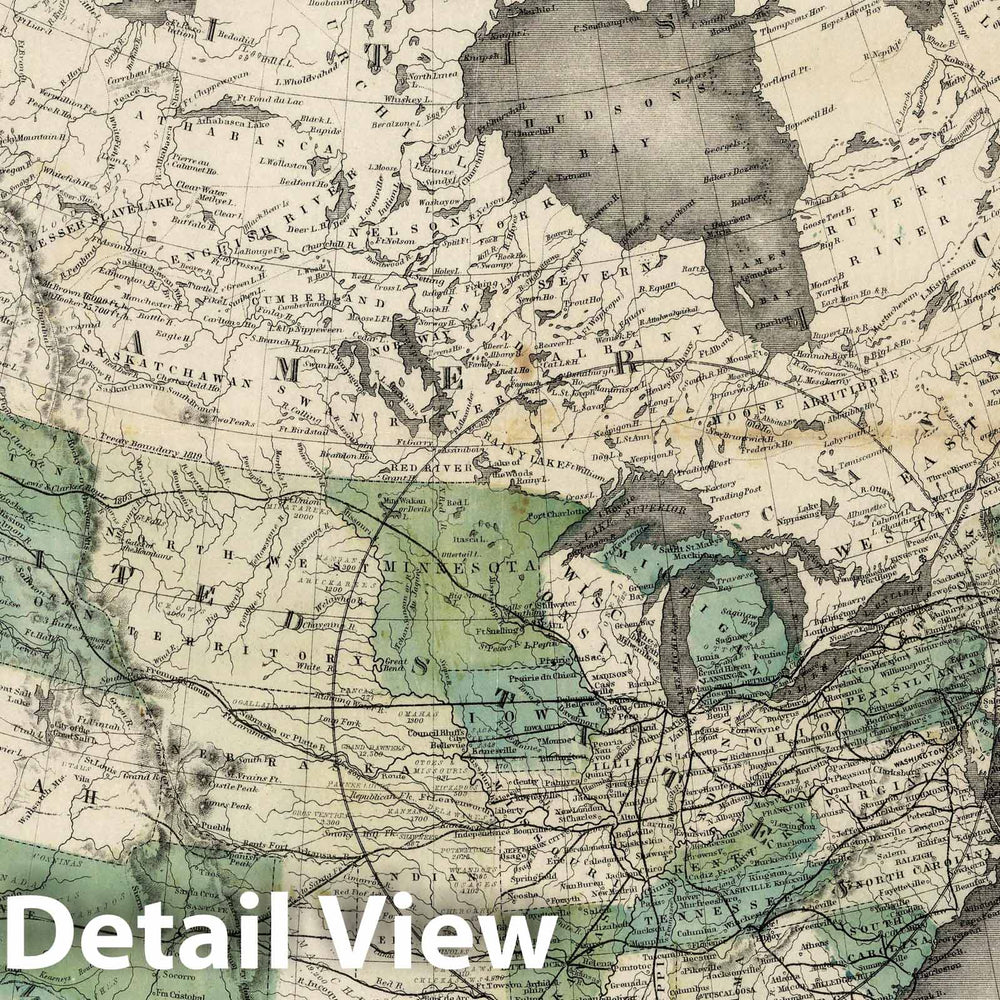 Historic Map : Map of North America From The Latest Authorities, 1854 - Vintage Wall Art