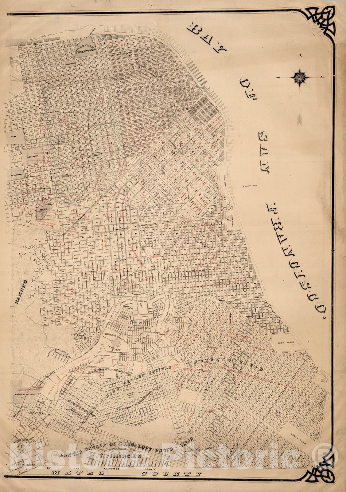 Historic Map : Index Map of the City of San Francisco Assessor's office, 1884 - Vintage Wall Art