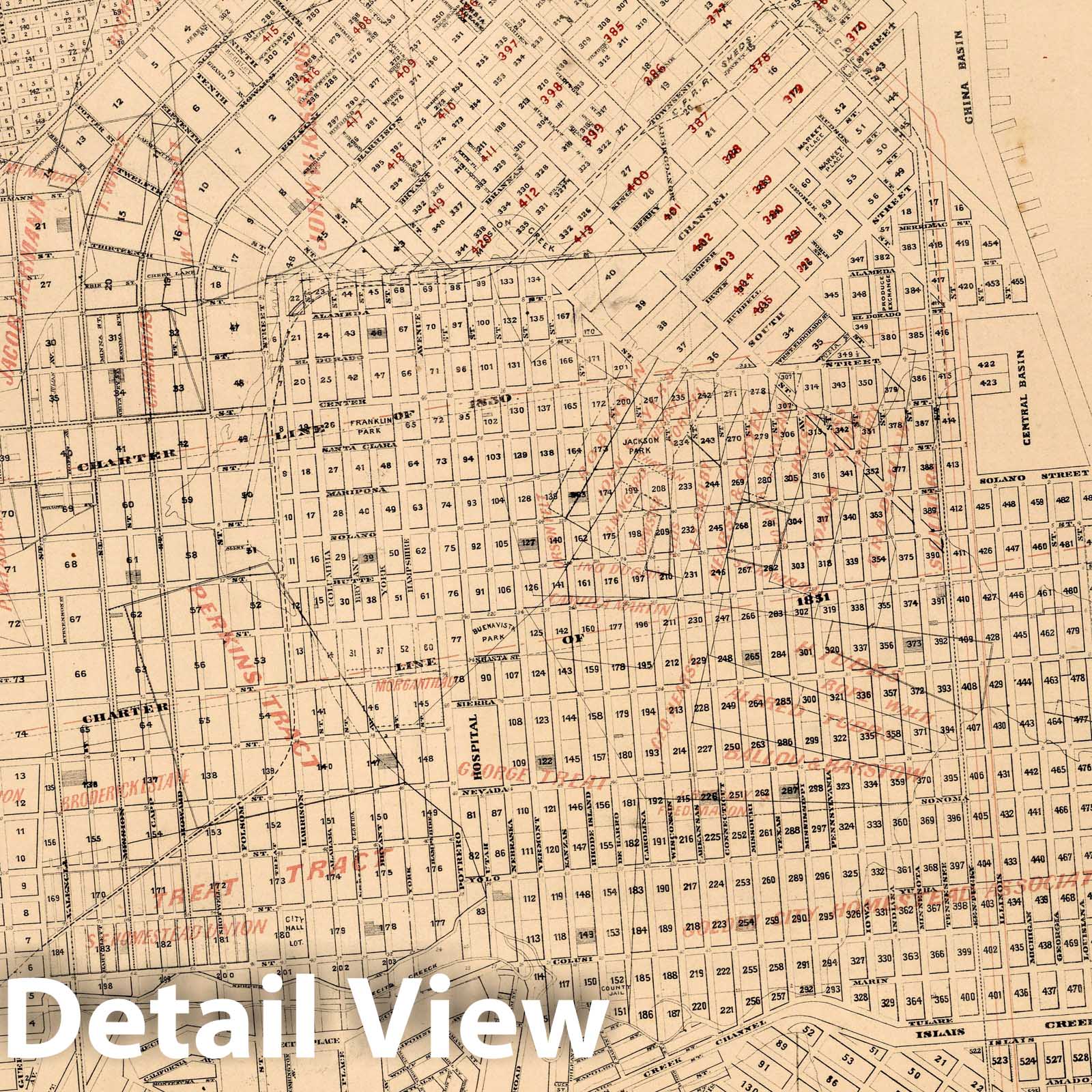 Historic Map : Index Map of the City of San Francisco Assessor's office, 1884 - Vintage Wall Art