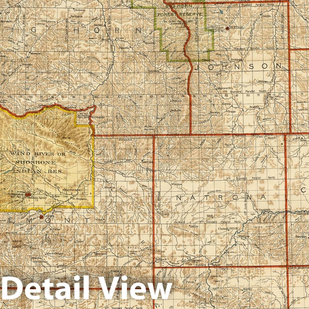 Wyoming - Survey Map, 1900 - Historical Map Print