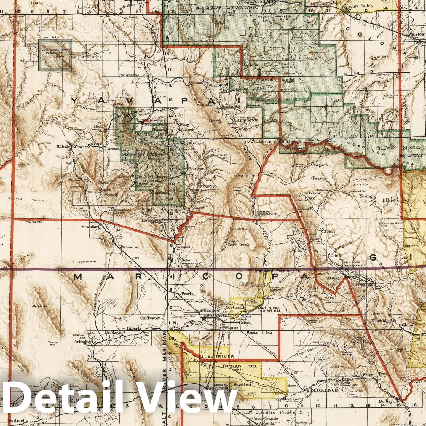 Arizona Territory Survey Map, 1903 - Historical Map Print