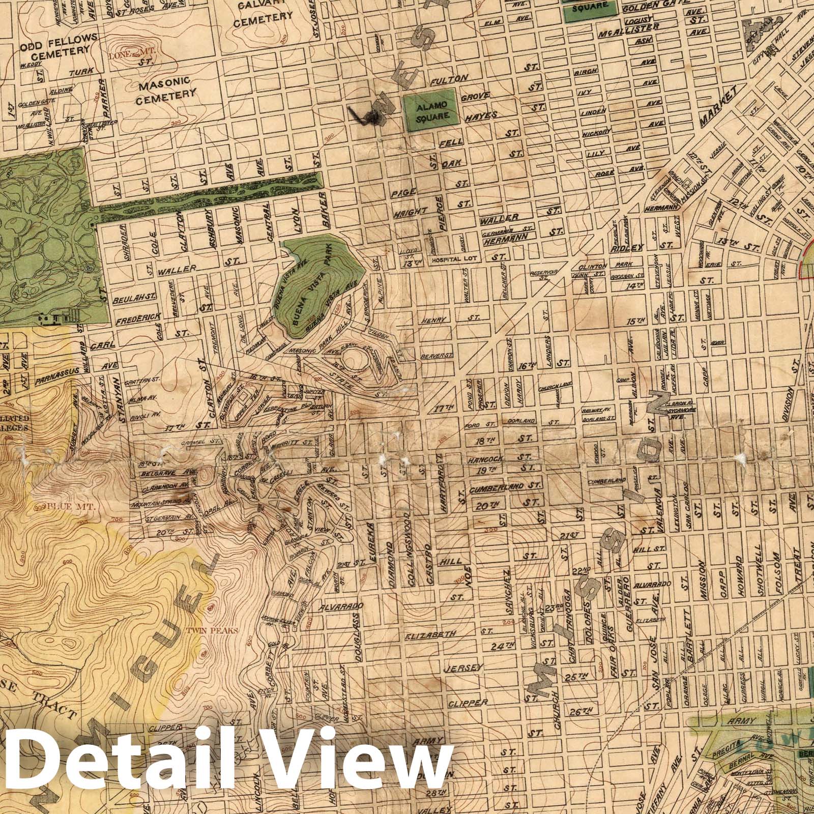 San Francisco, California 1899 Sewerage System Map - Historical Print