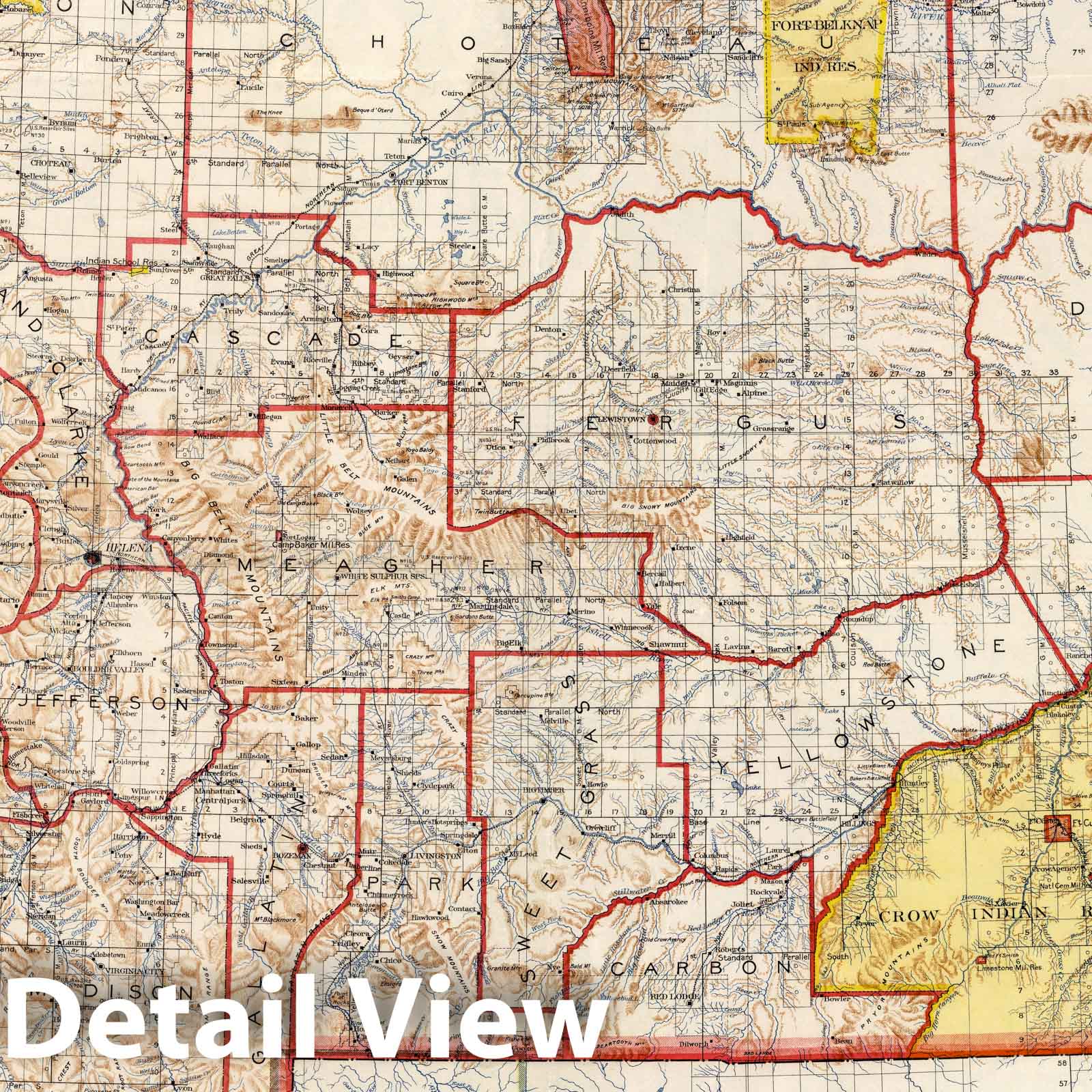 Montana - Survey Map, 1897 - Historical Map Print