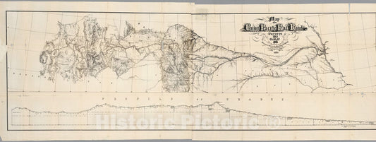 Historic Map : Map of the Union Pacific Rail Road, 1869, Vintage Wall Decor