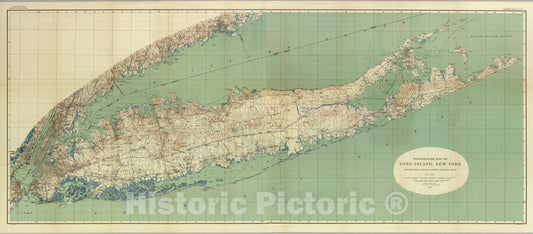 Historic Wall Map : Map of Long Island, New York, 1913 - Vintage Wall Art