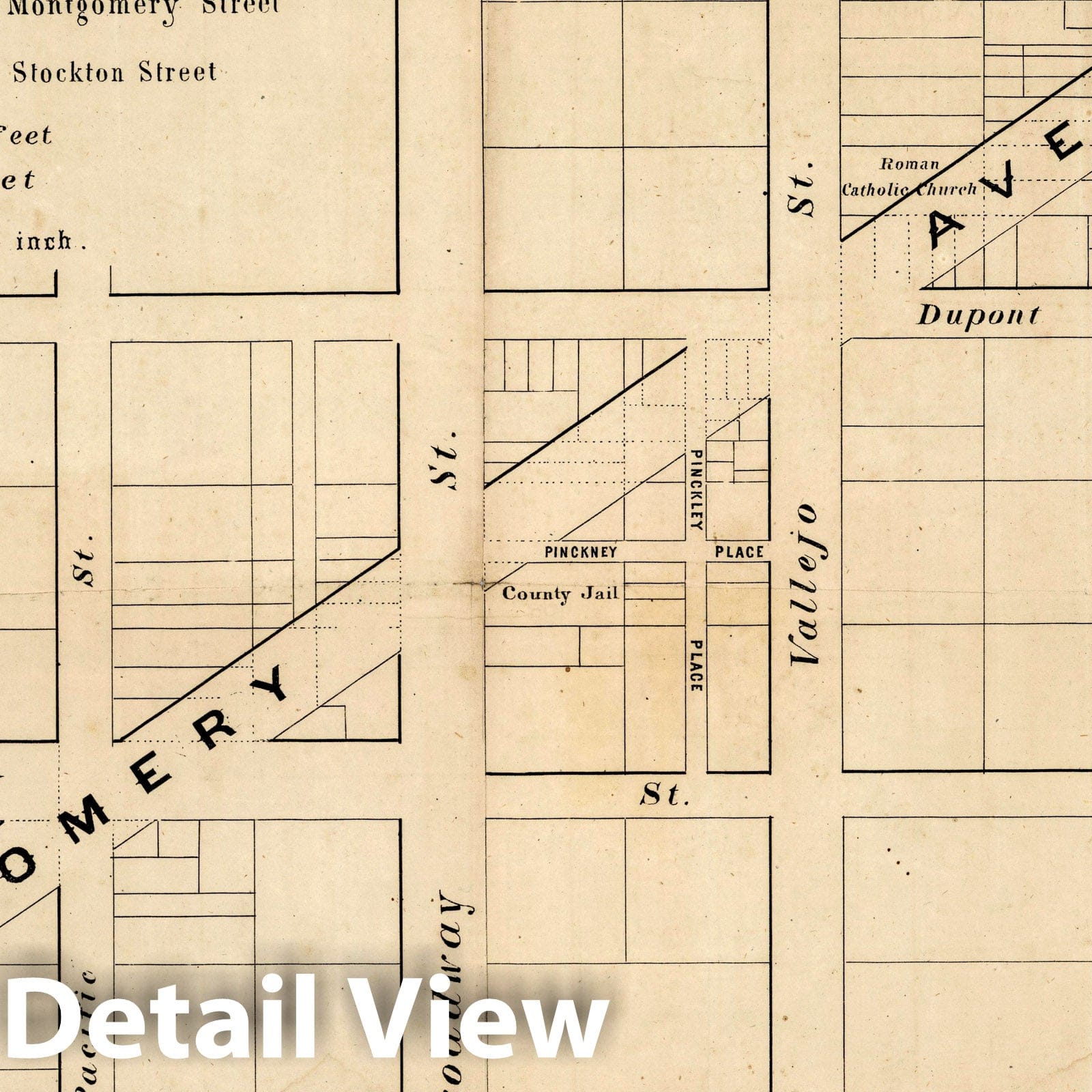 San Francisco, 1872 - Montgomery Avenue City Plan Historical Map Print