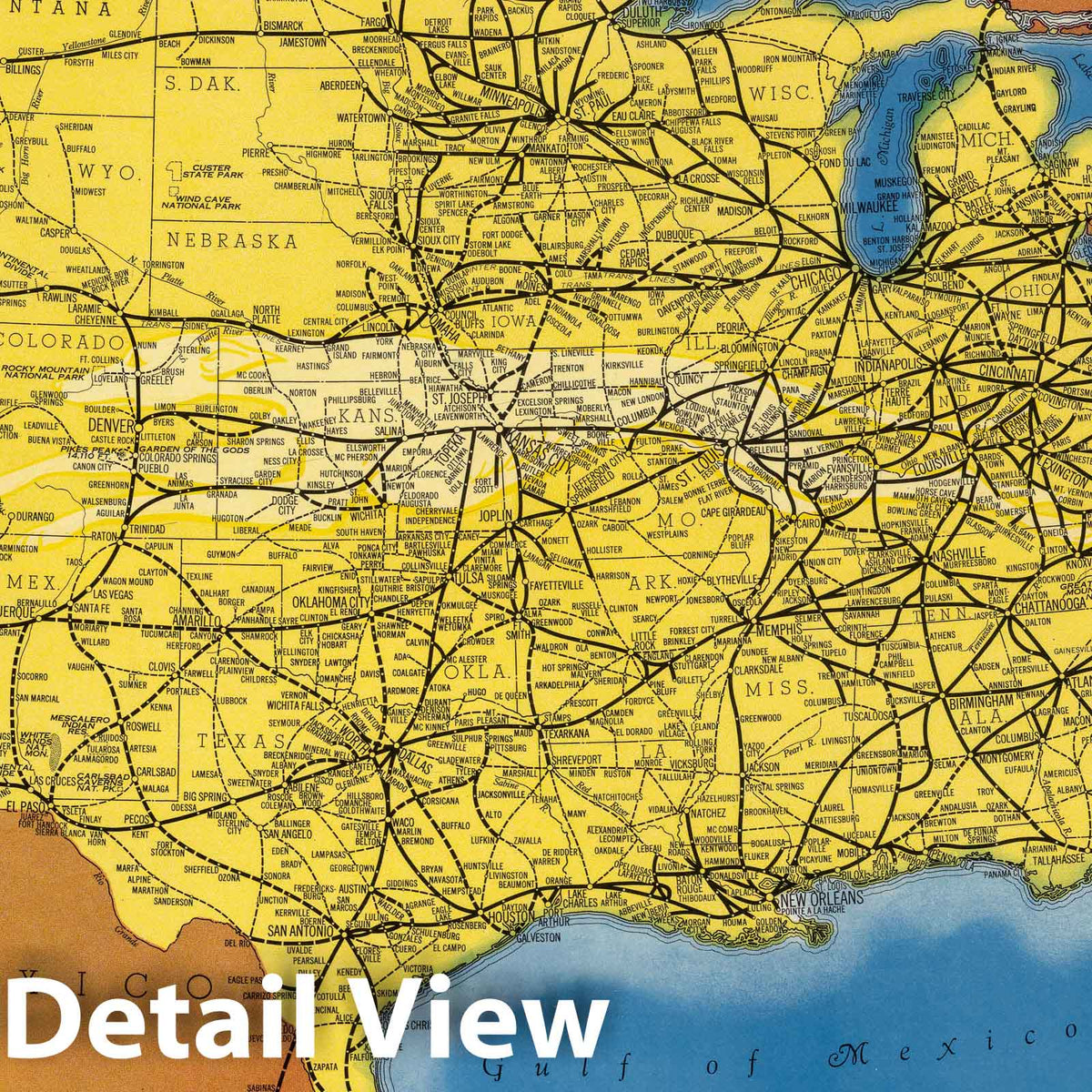 United States, Canada and Mexico - Greyhound Lines Map, 1935