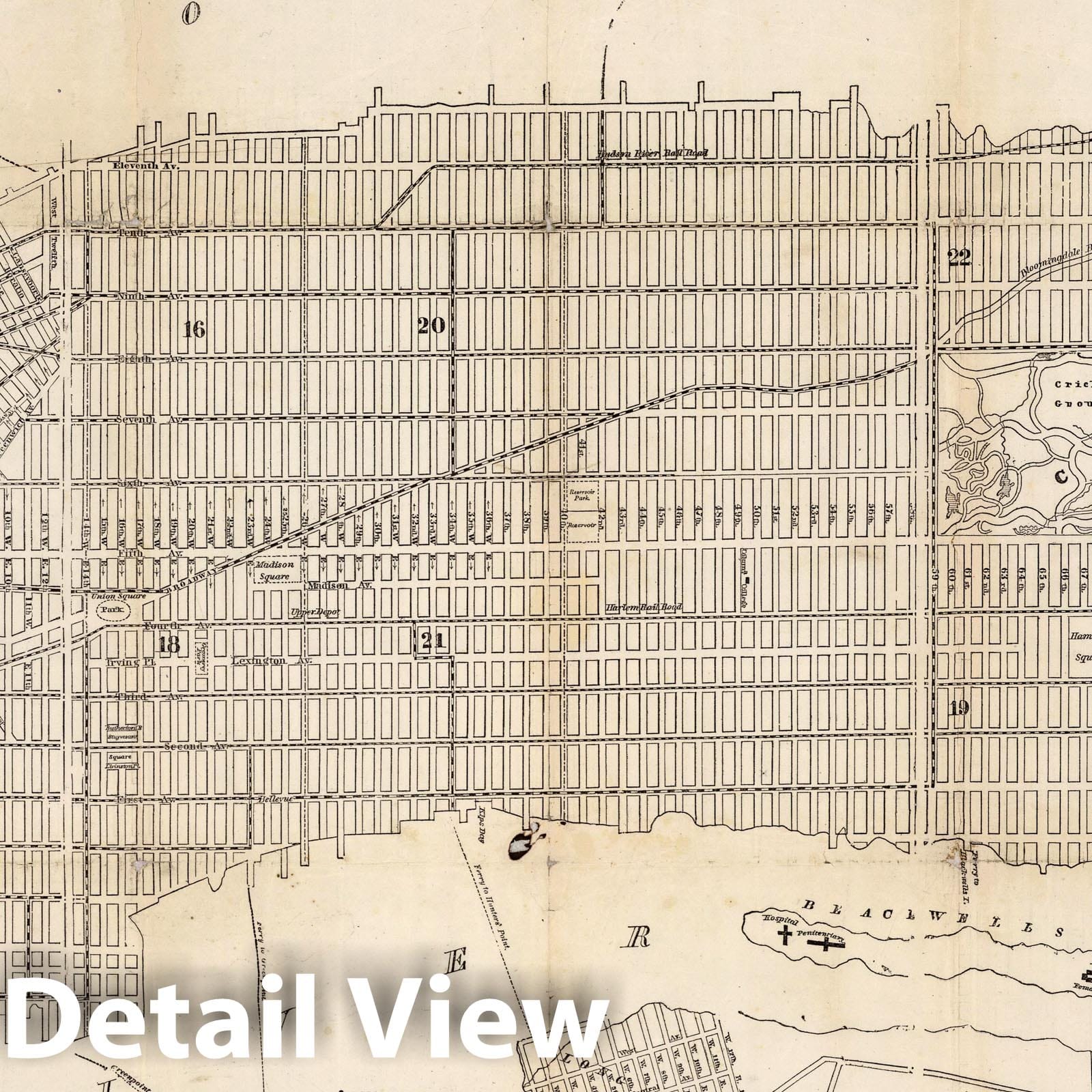 New York City, 1860 - Historical Map Print