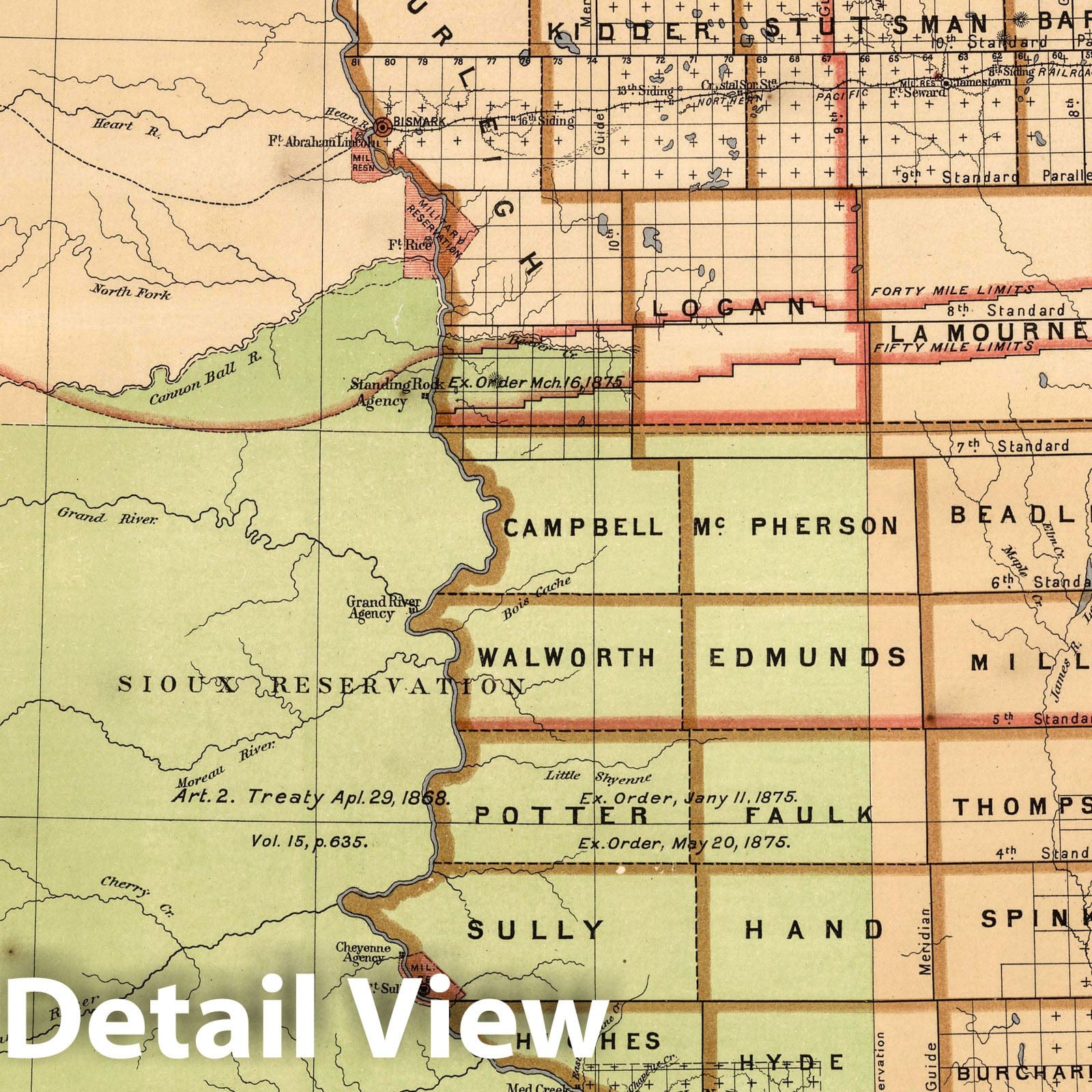 Historic Map : Department of The Interior General Land office Map - Territory of Dakota, 1876 1876 - Vintage Wall Art