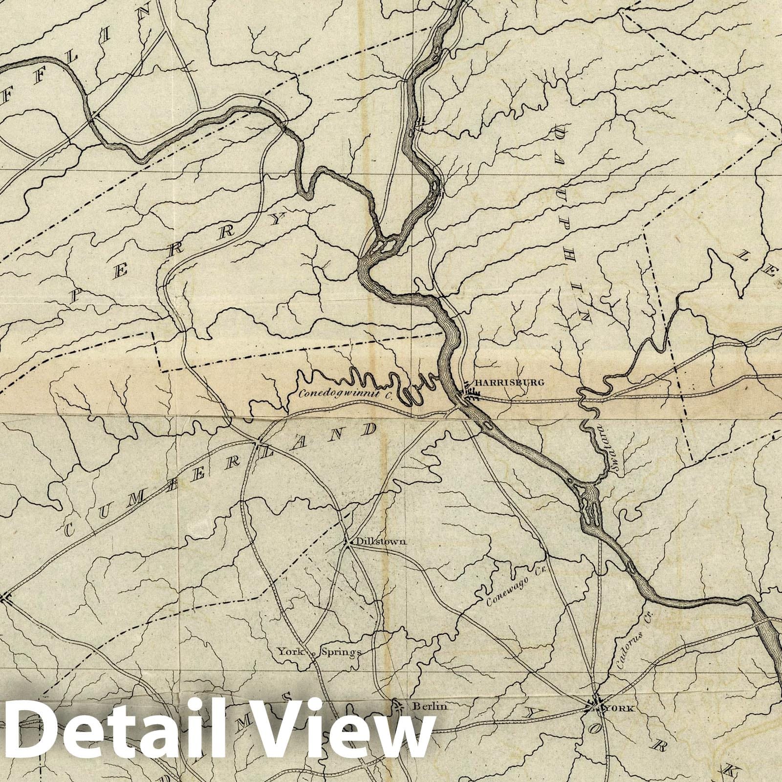 Washington to Lake Ontario - Road Routes, 1828 - Historical Map Print