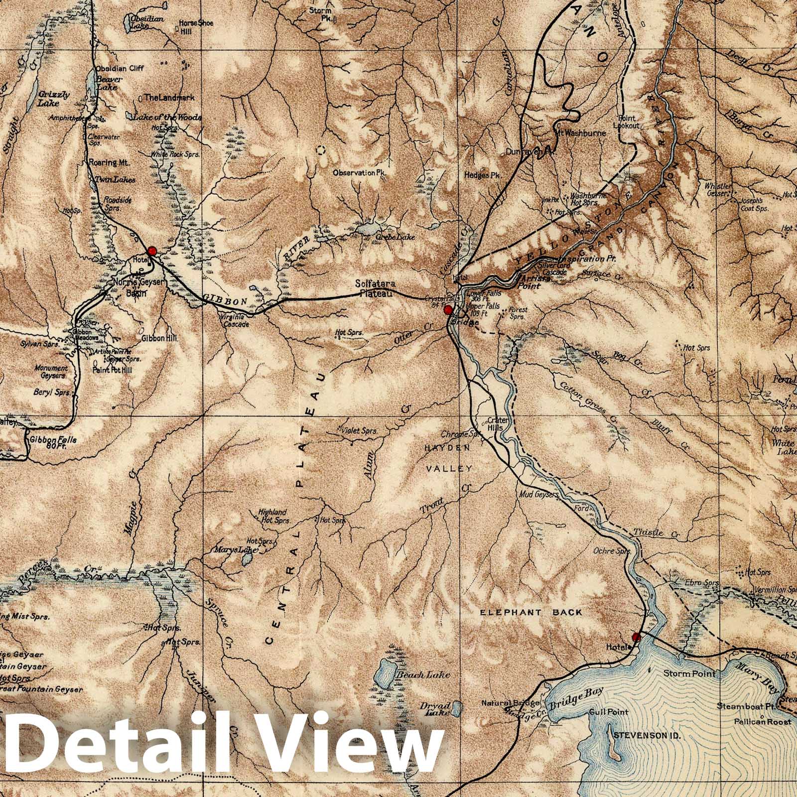 Yellowstone National Park - Geologic Map, 1911 - Historical Topographic Map Print