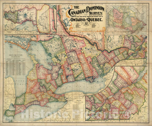 Historic Map : The Canadian Dominion Survey 1899 - Vintage Wall Art