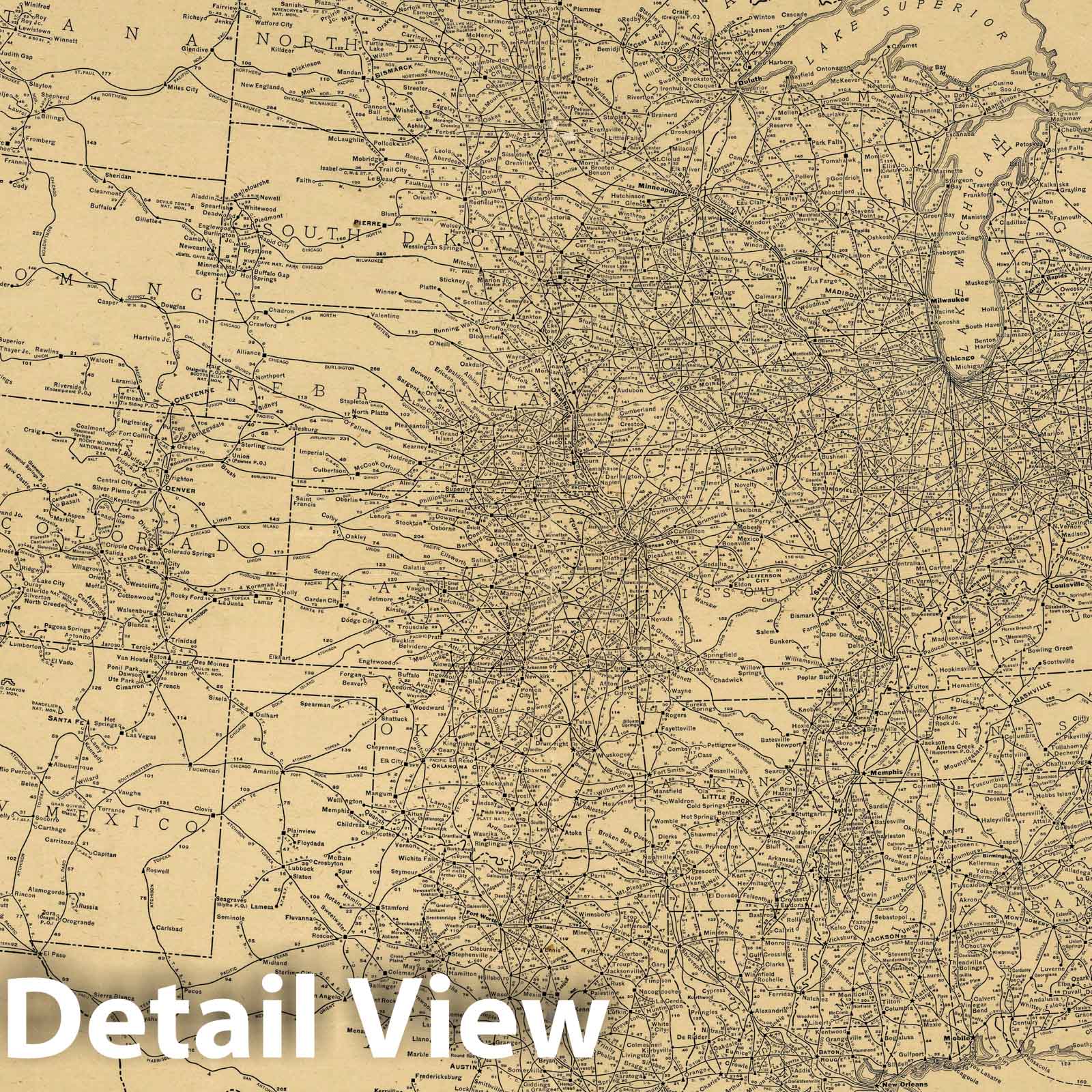 United States Railroad Map 1910 - Rand McNally Mileage Map