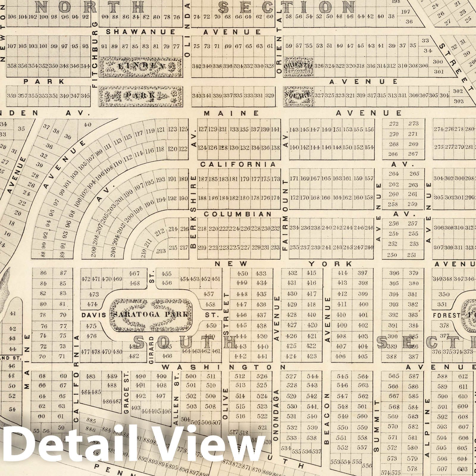 Historic Map : Plan of Lagoon Heights, Martha's Vineyard 1873 - Vintage Wall Art