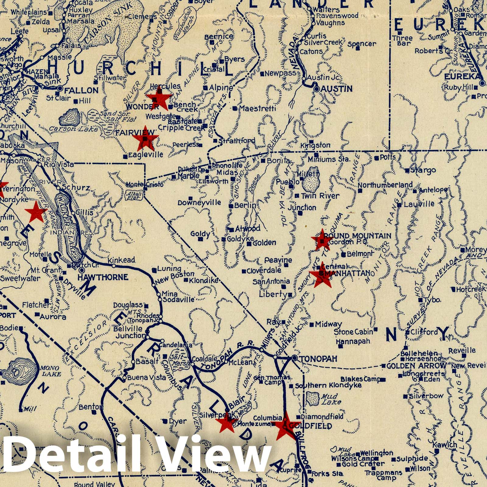 Nevada and Southeastern California - Railroad Map, 1906