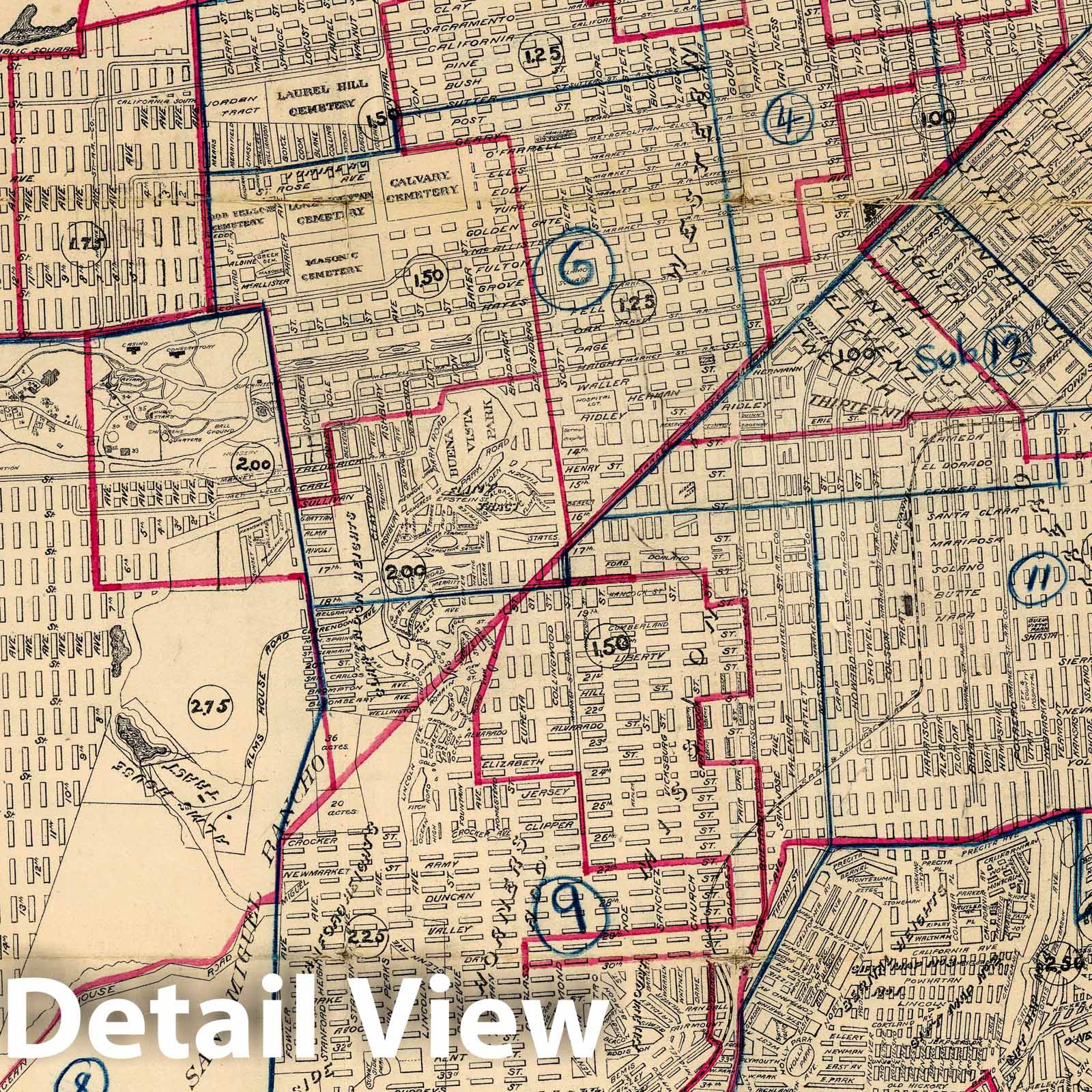 San Francisco, California Cartage Rates Map 1894