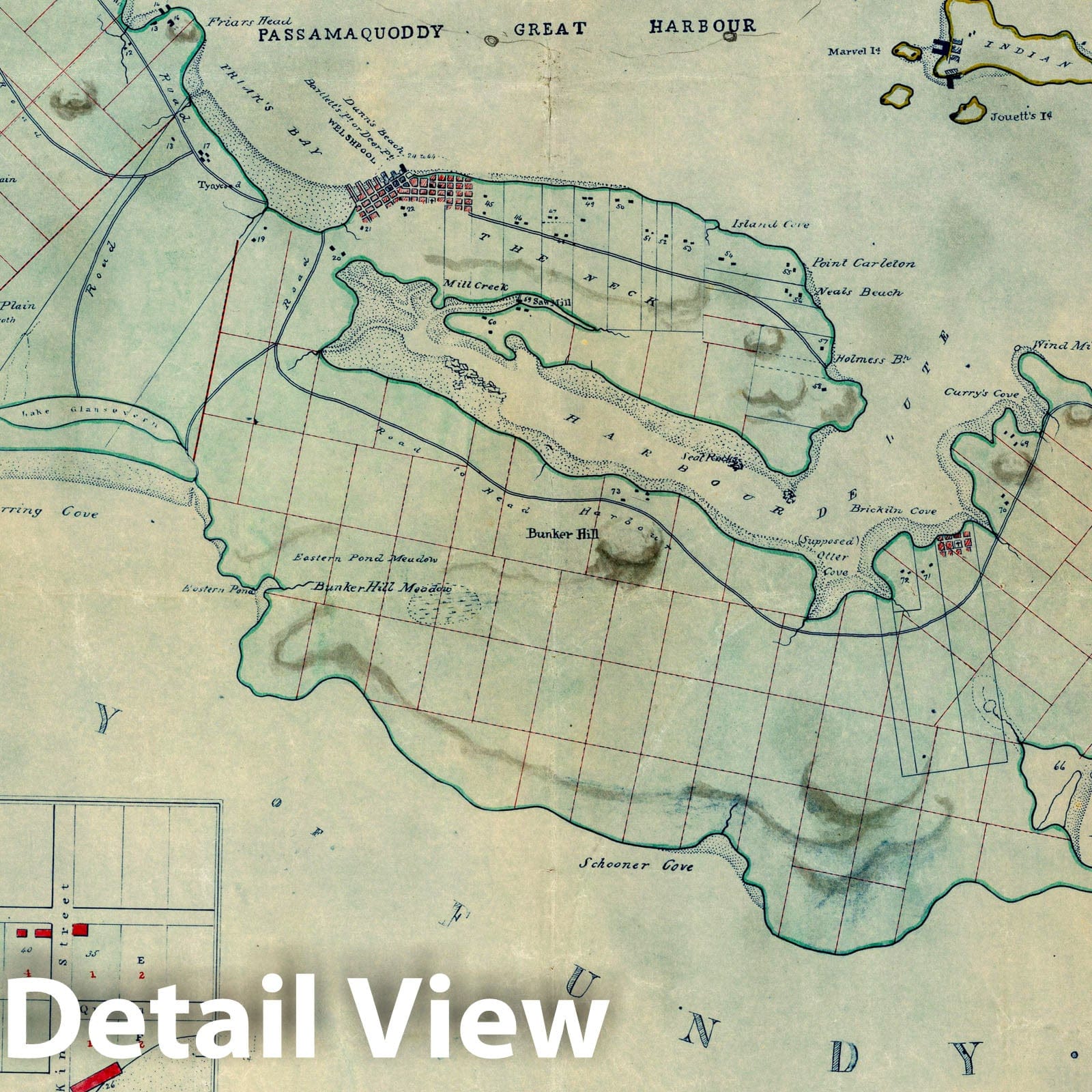 Campo Bello and Other Islands - Road Map, 1830 - Historical Map Reproduction