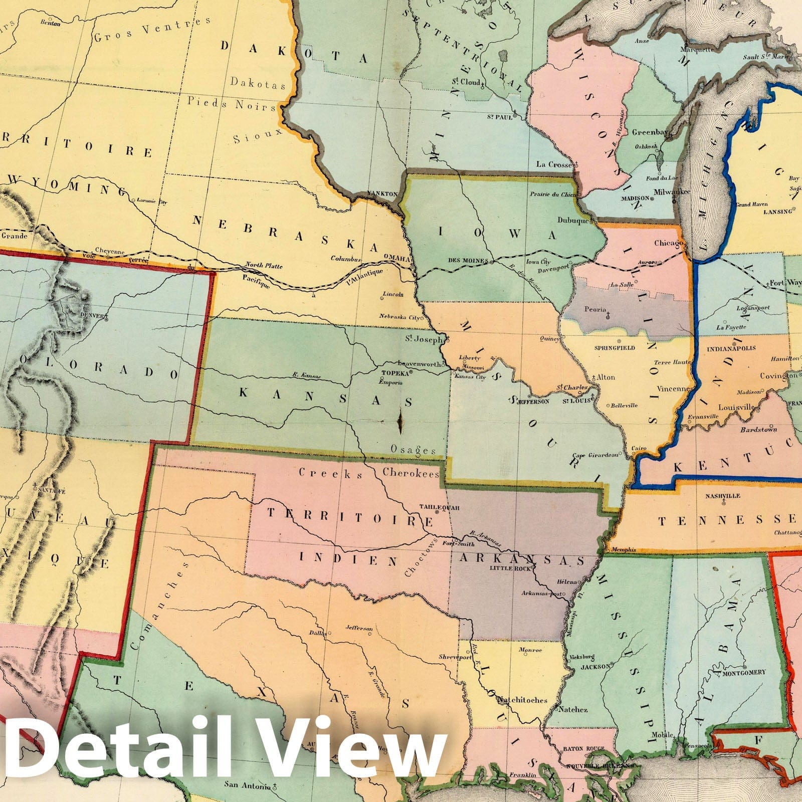 1877 Ecclesiastical Map of the United States - Catholic Dioceses and Bishops' Residences