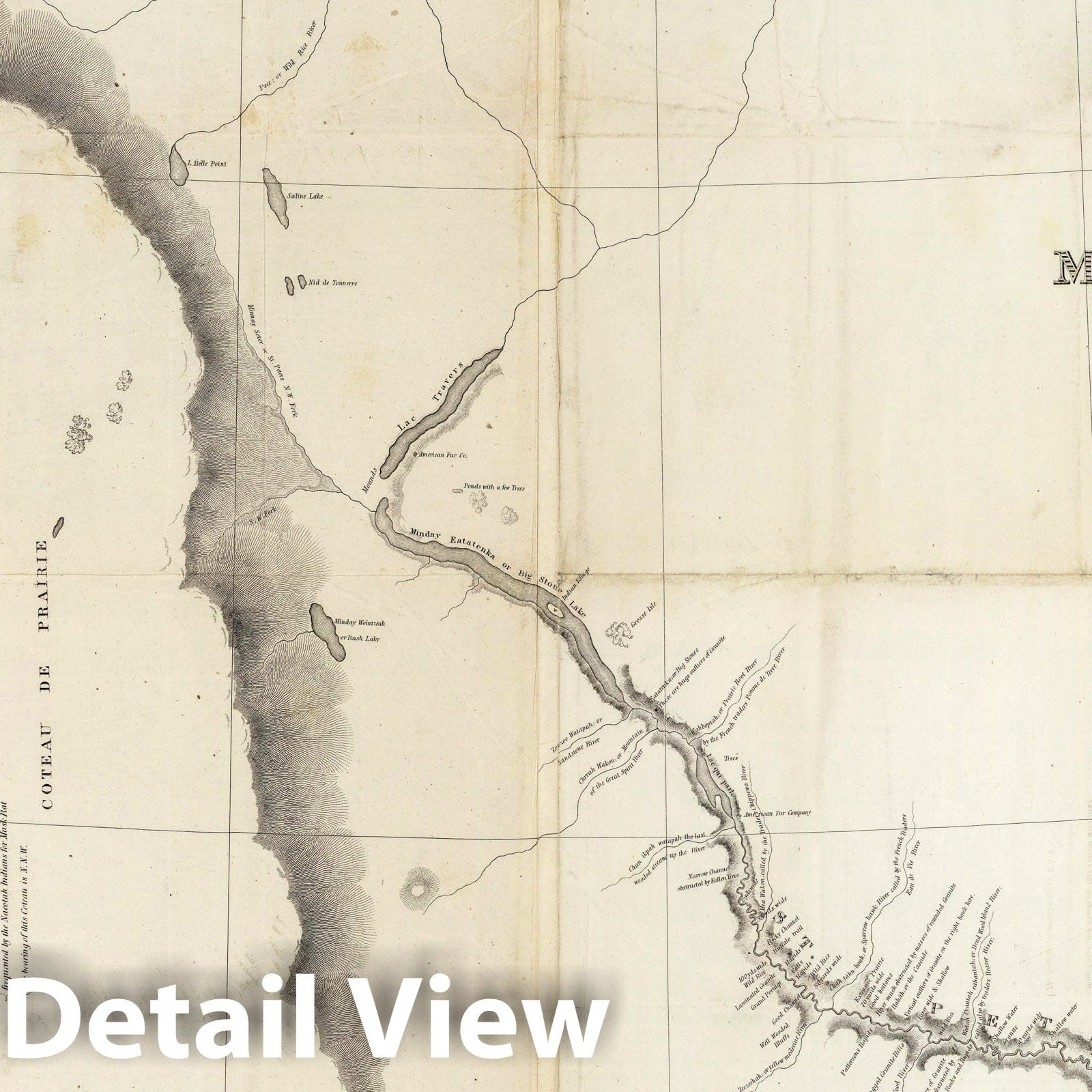 St. Peter's River, Minnesota - Geologic Map, 1835 - Historical Map Print