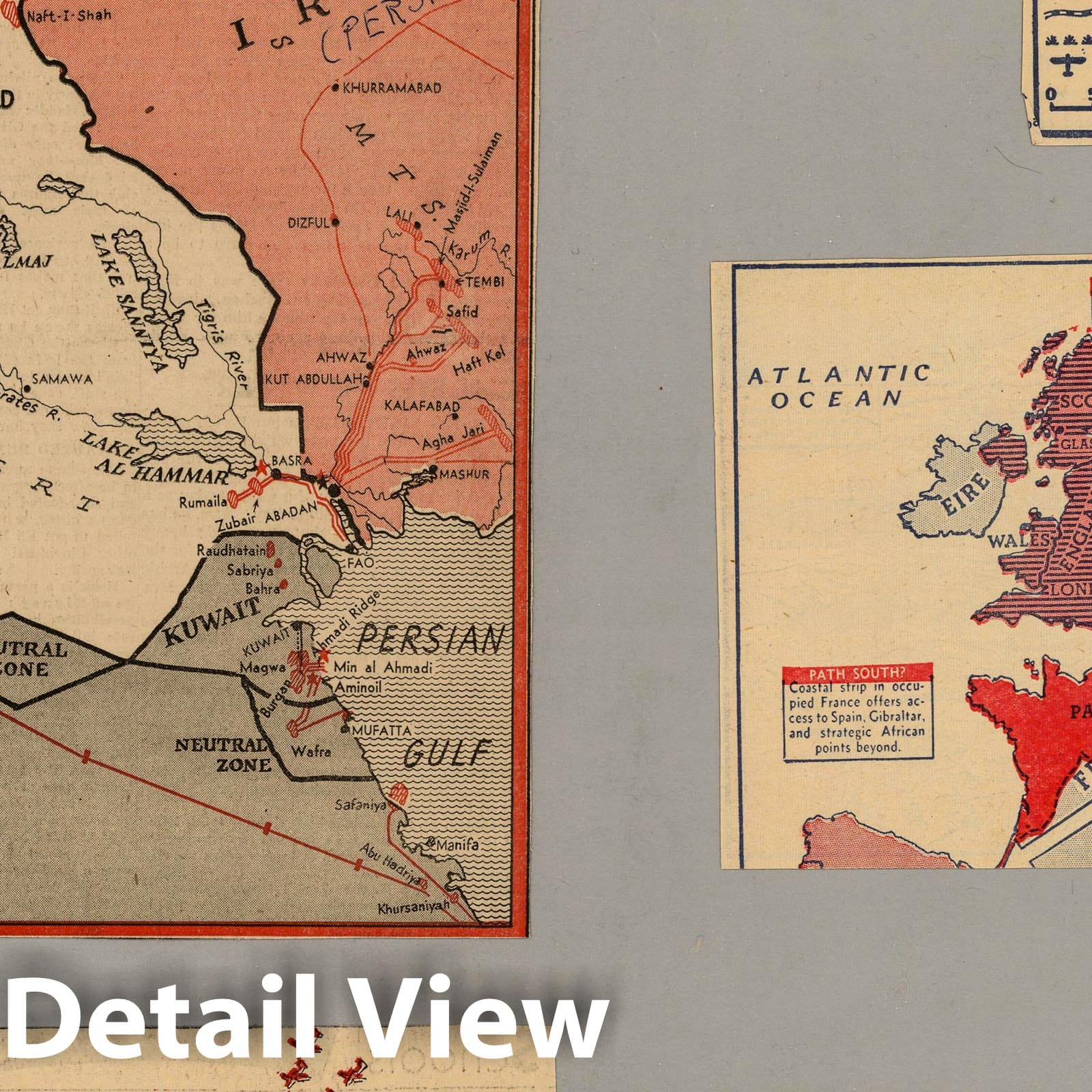 Iraq, Suez Canal, Europe, Australia, Malta, Western Mediterranean - Military Map, 1959