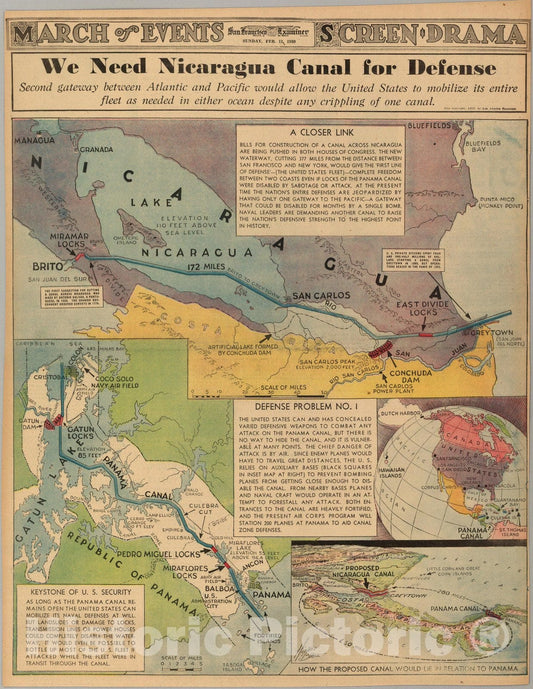 Historic Map : Map of Nicaragua, 1939 - Vintage Wall Art