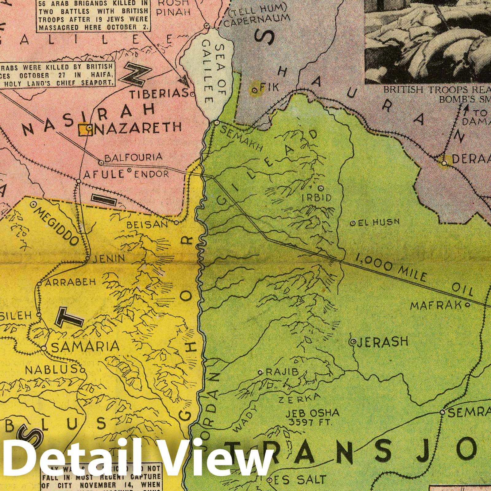 World War II: Palestine - Military Map, 1939