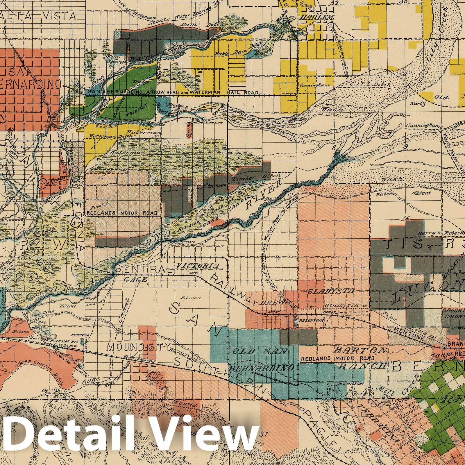 San Bernardino County, California - Irrigation Map, 1888