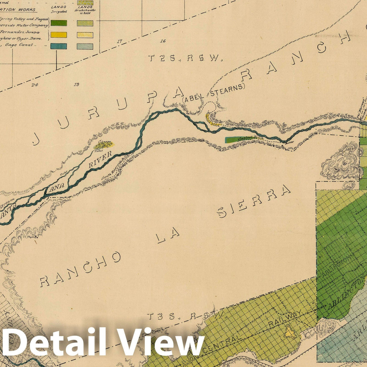 Riverside, California - Irrigation Map, 1888